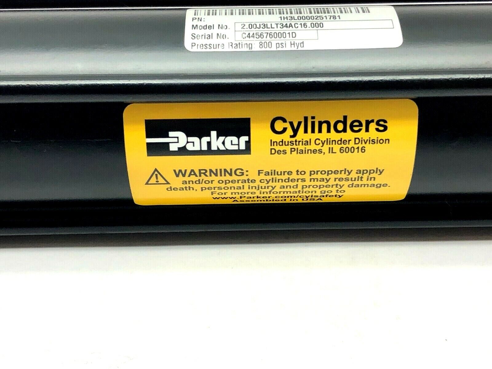 Parker 1H3L0000251781 Hydraulic Cylinder - Maverick Industrial Sales