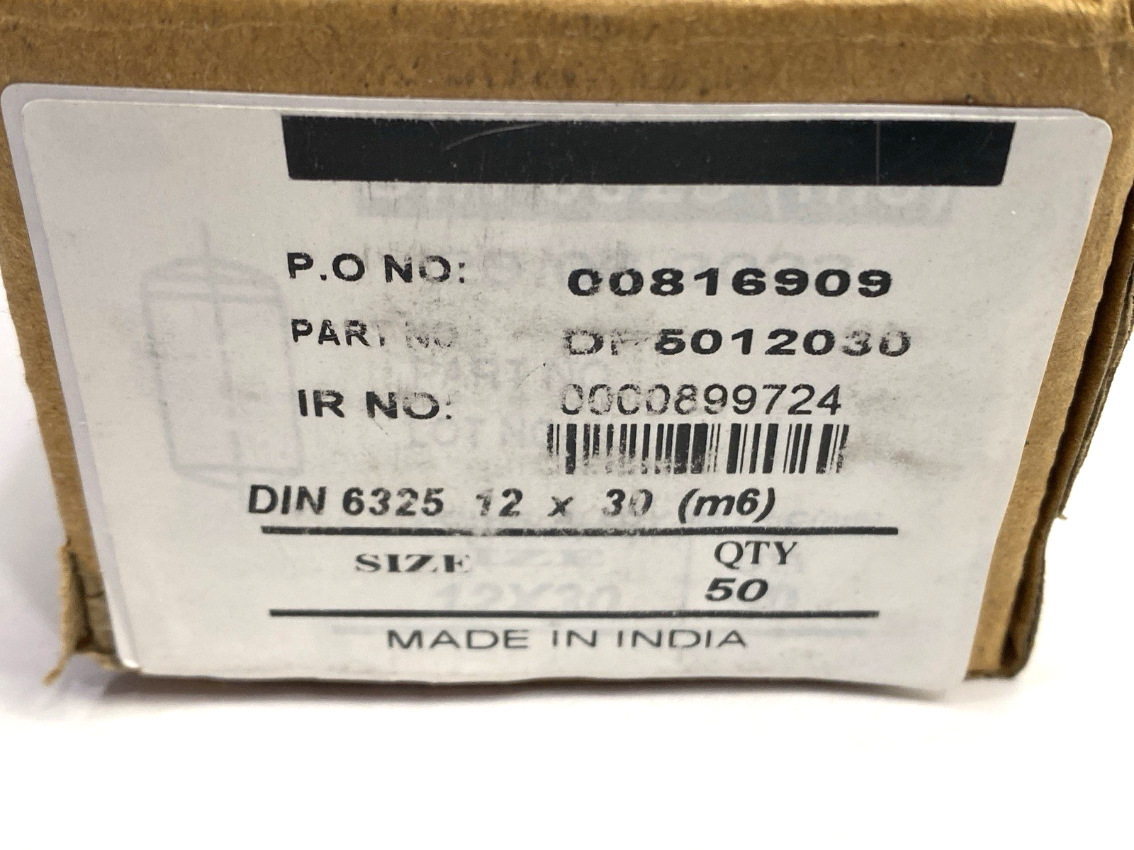 DP5012030 | Dowel Pin DIN 6325 M12 x 30mm BOX OF 50 - New Other - Maverick Industrial Sales