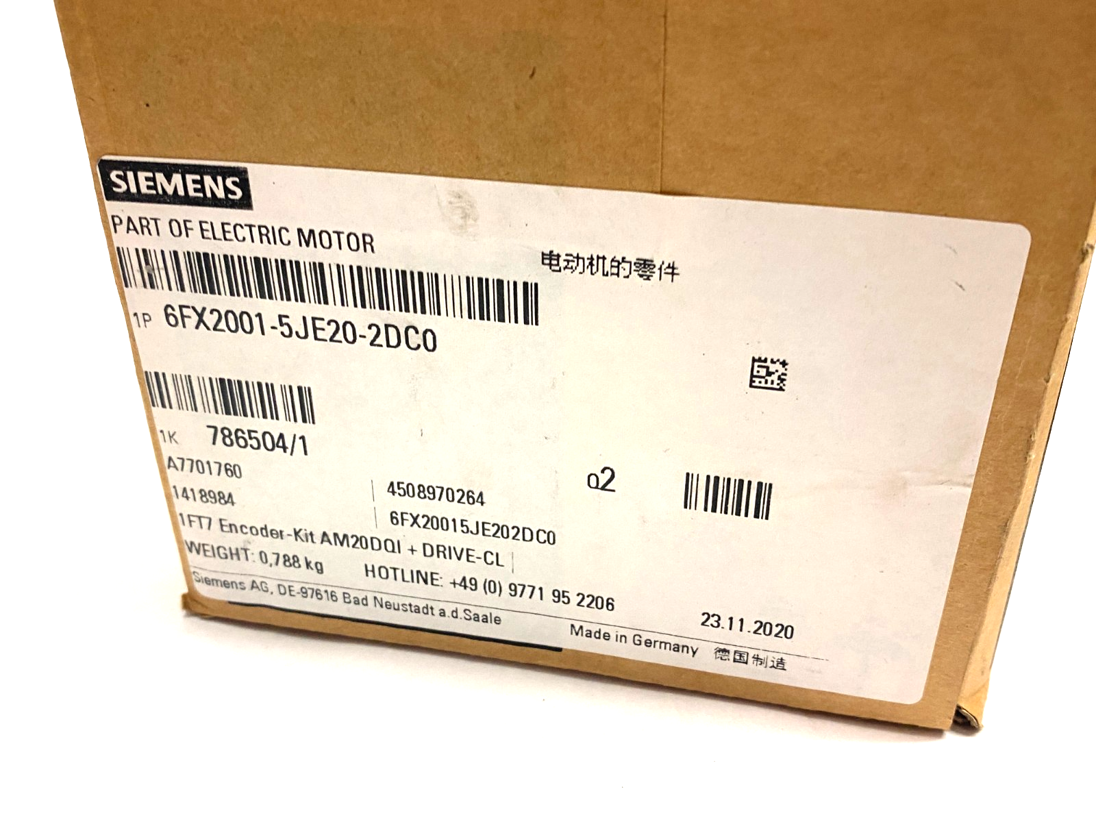 Siemens 6FX2001-5JE20-2DC0 Encoder, for Synchronous Motor 1FT/1FK - Maverick Industrial Sales