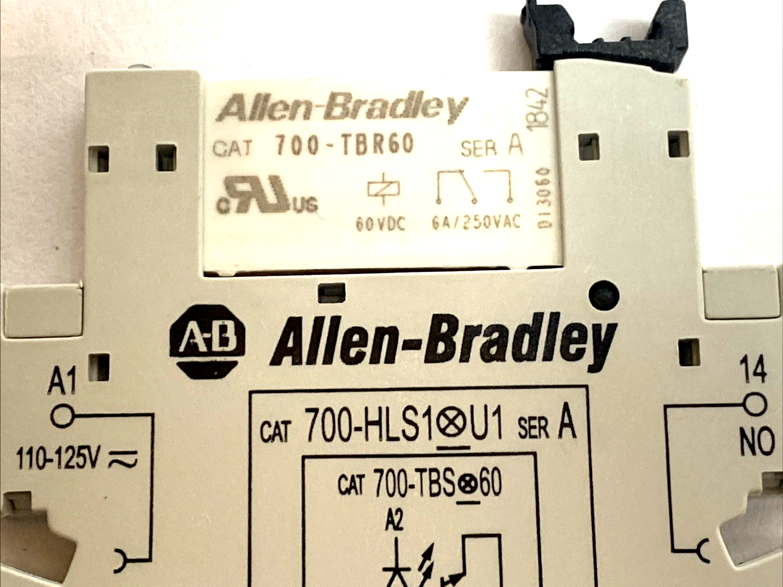 700-HLS1U1 | Allen-Bradley Relay w/ 700-TBR60 Base 1NO 2A 110/125VAC/DC - Used - Maverick Industrial Sales