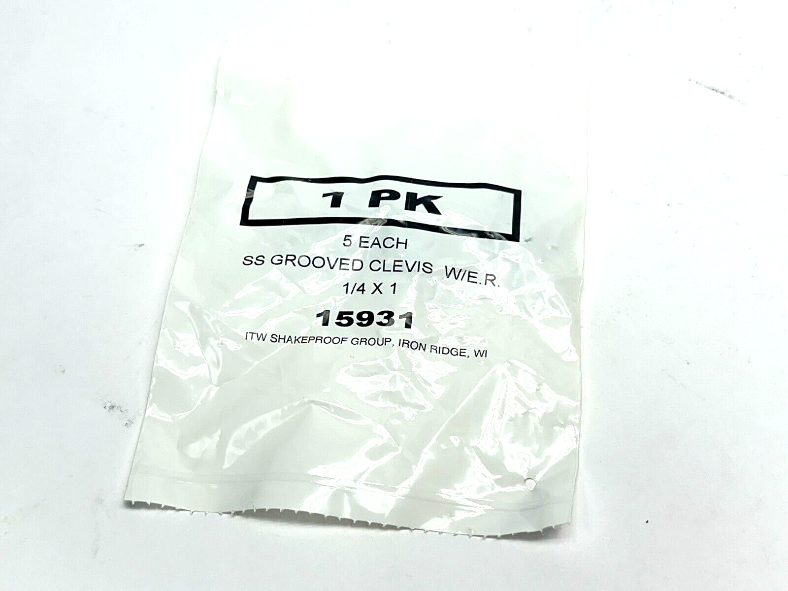 ITW 15931 SS Grooved Clevis W/E.R. 1/4X1 - Maverick Industrial Sales
