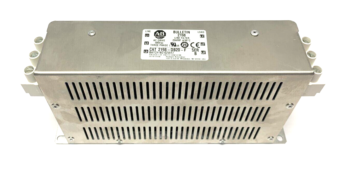 Allen Bradley 2198-DB20-F Ser. B 3-Phase AC Drive Line Filter 20A 480VAC - Maverick Industrial Sales