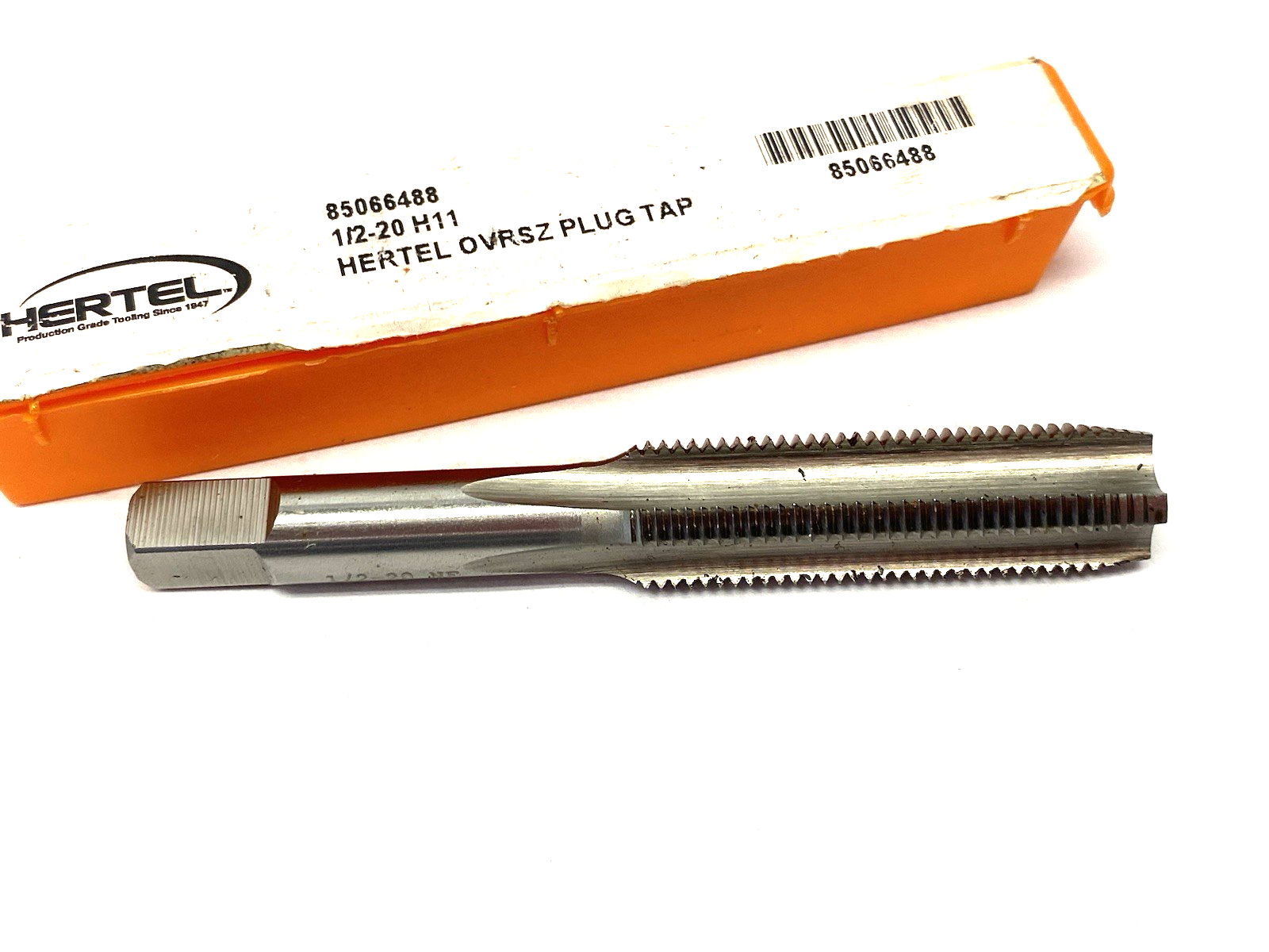Hertel 85066488 Straight Flute Tap: 1/2-20 UNF, 4 Flute, Plug Chamfer, HSS - Maverick Industrial Sales