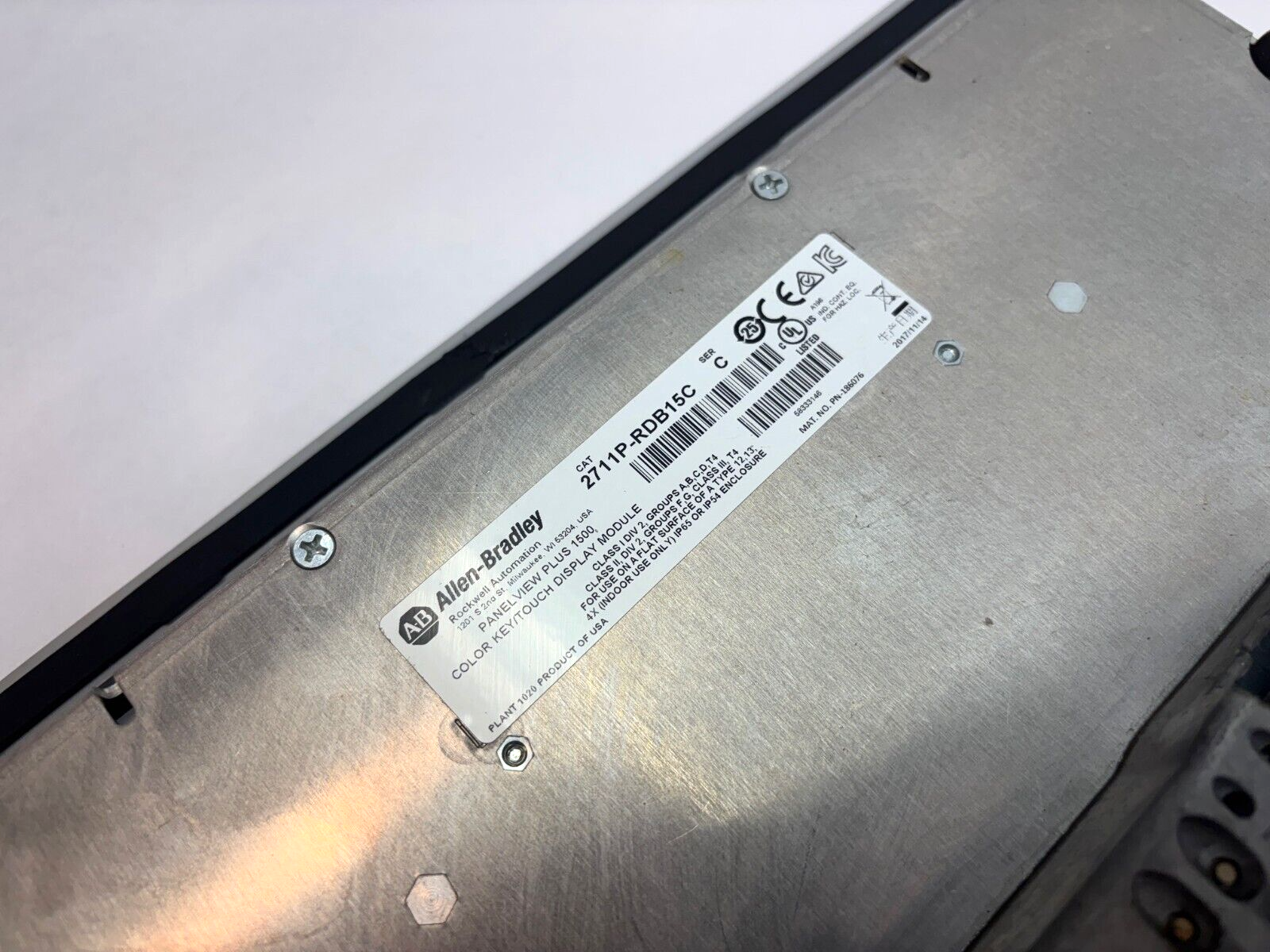 Allen Bradley 2711P-B15C4A9 Ser. A PanelView Plus 1500 HMI Control Panel - Maverick Industrial Sales