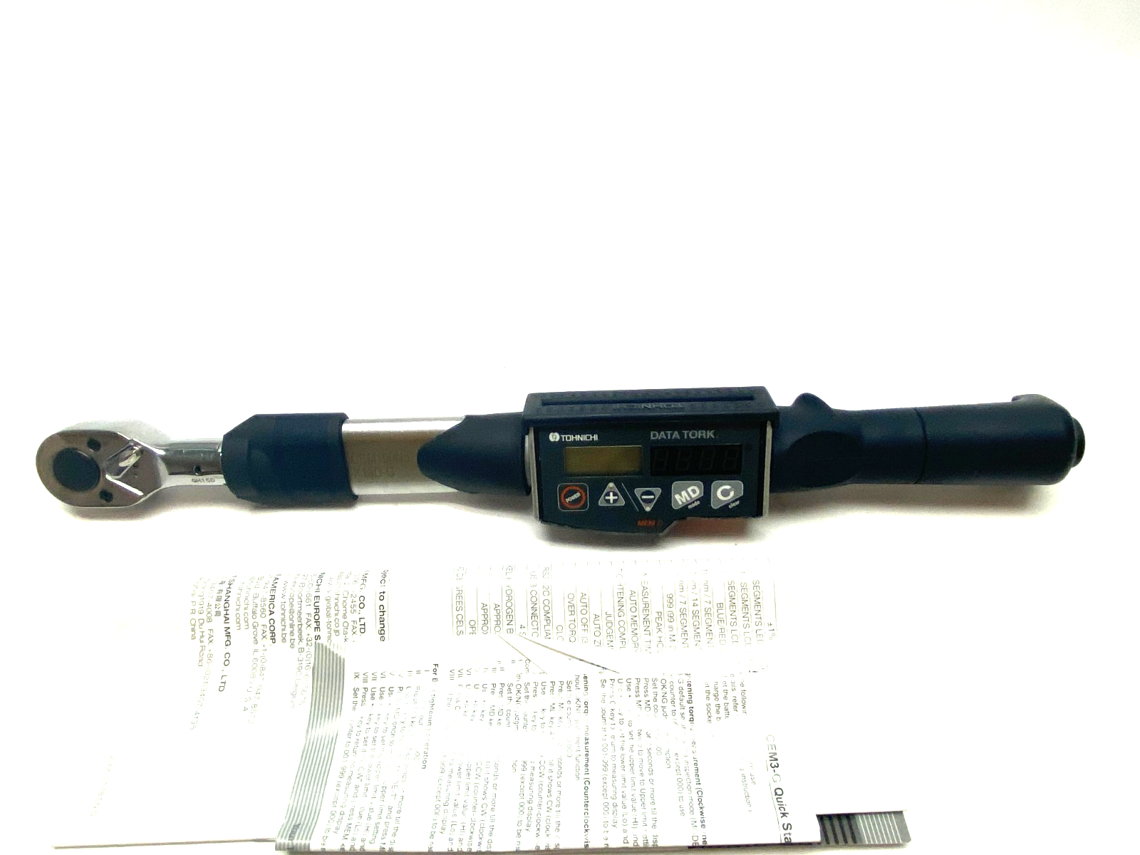 Tohnichi CEM100N3X15D-G DATA TORK Digital Torque Wrench 3/8" Drive - Maverick Industrial Sales