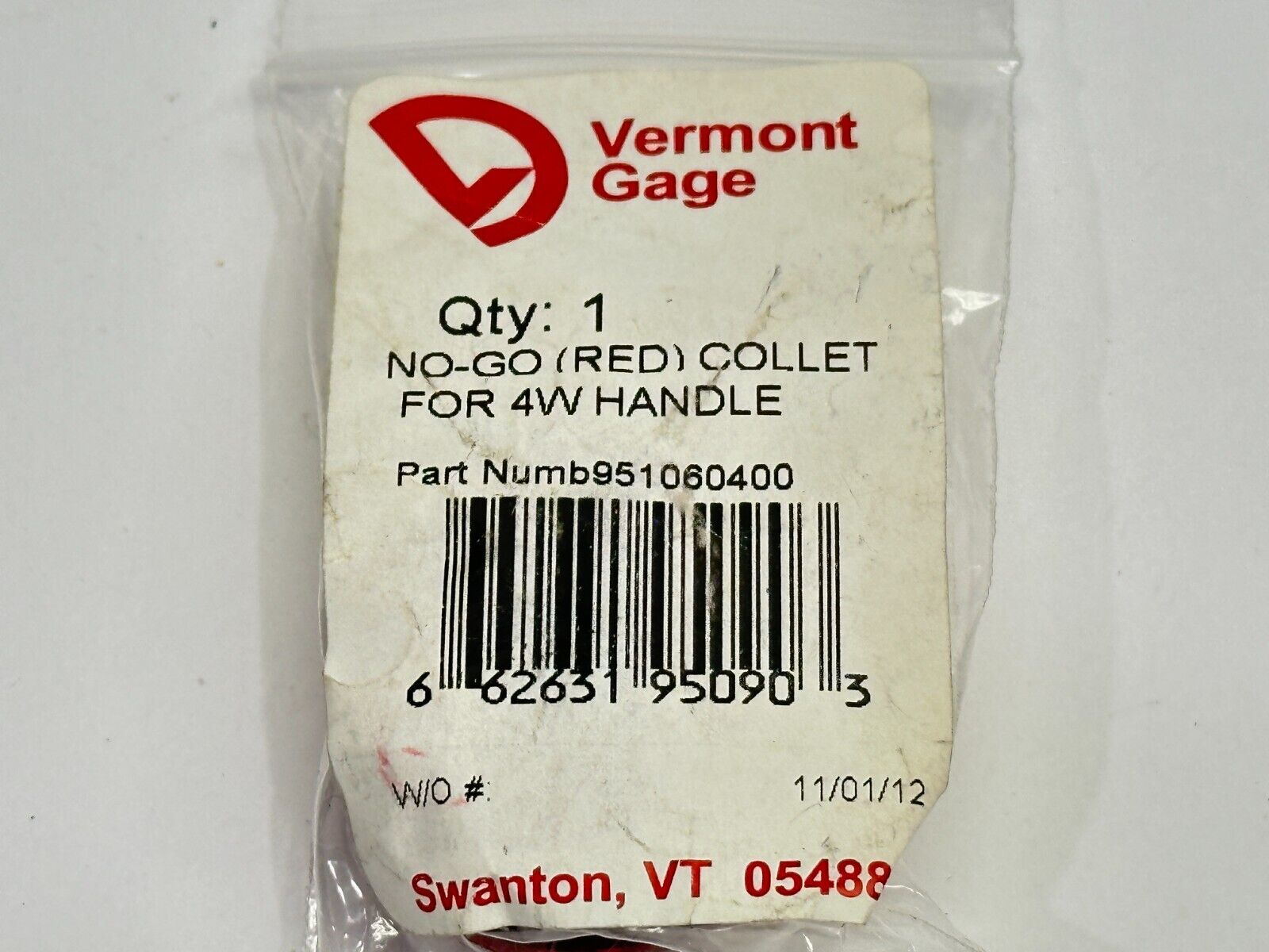 Vermont Gage 951060400 No-Go Collet For 4W Handle - Maverick Industrial Sales