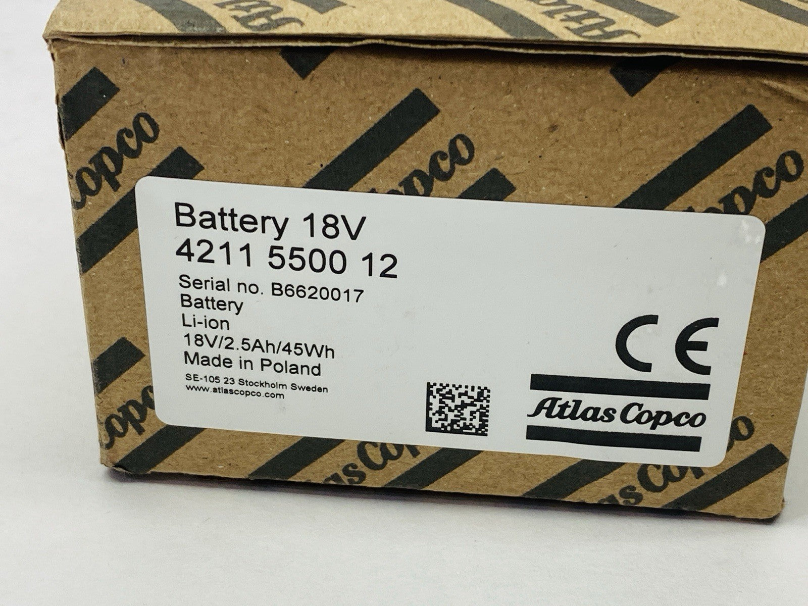 Atlas Copco 4211 5500 12 Battery 18v 2.5Ah 45Wh - Maverick Industrial Sales