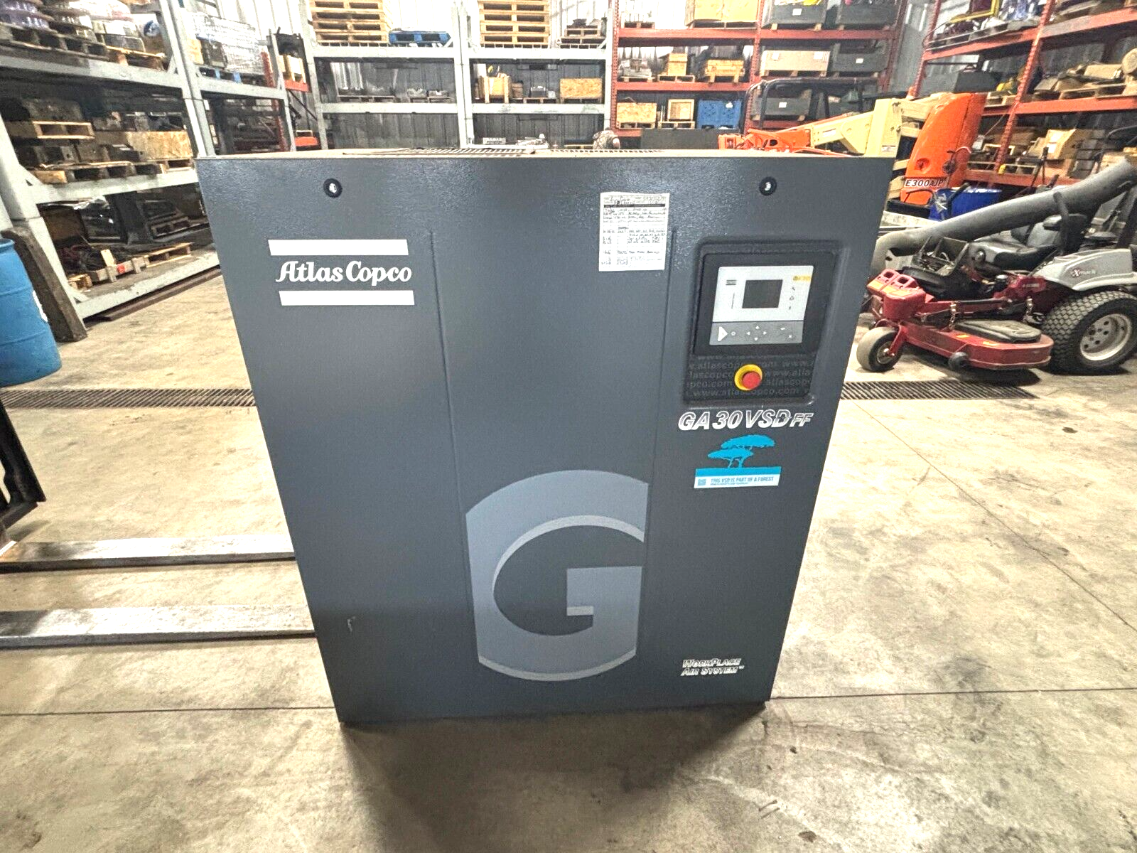 Atlas Copco GA30VSD FF Air Compressor, 40 HP, 30 kW, 230V, 2013 - Maverick Industrial Sales