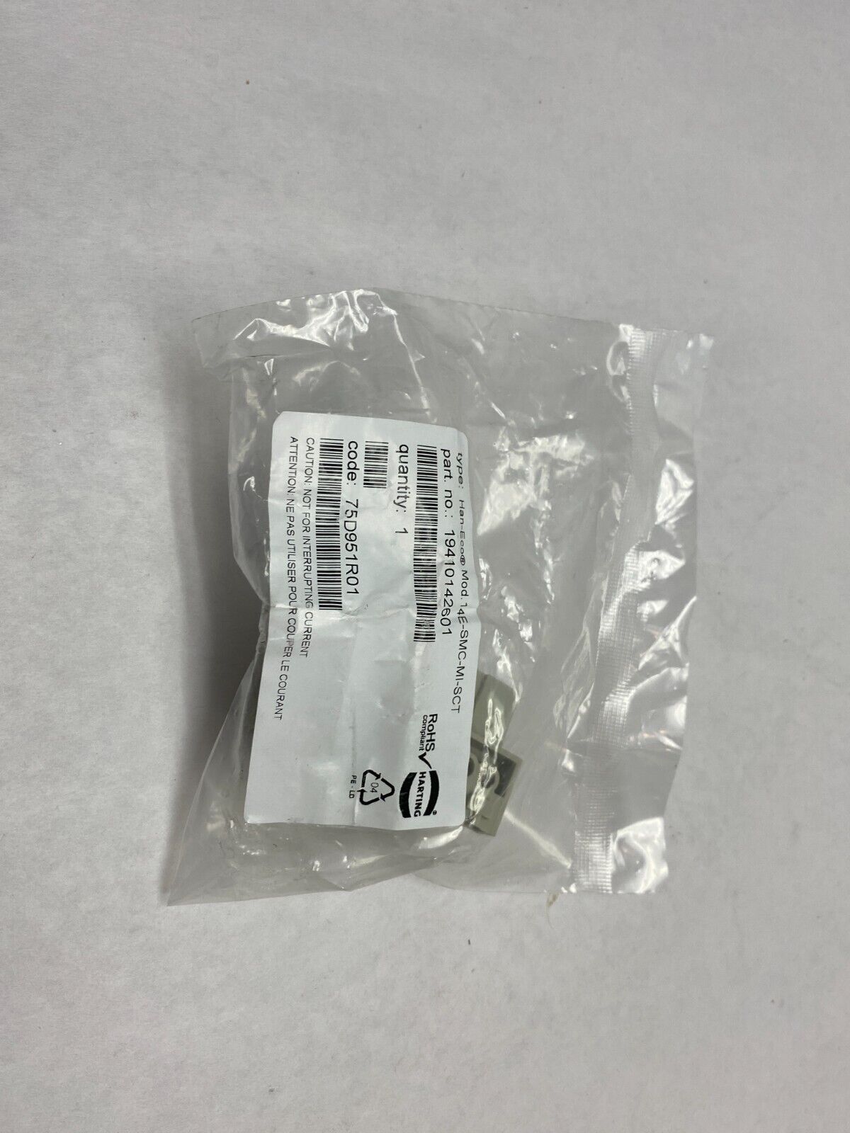 Harting 19410142601 Right Angle Cable Insert Han-Eco Mod.14E-SMC-MI-SCT - Maverick Industrial Sales