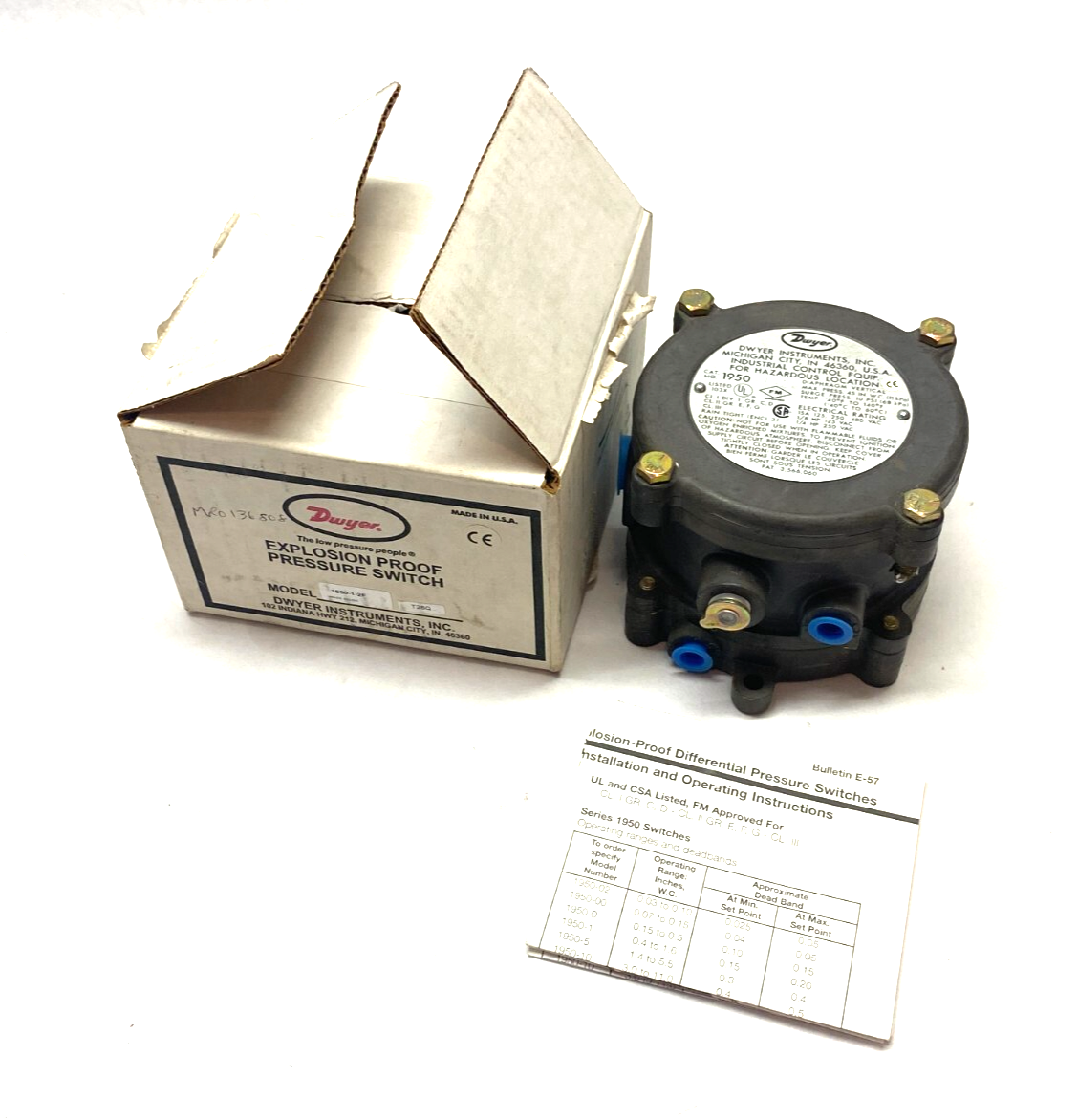 Dwyer 1950-1-2F Explosion Proof Pressure Switch - Maverick Industrial Sales
