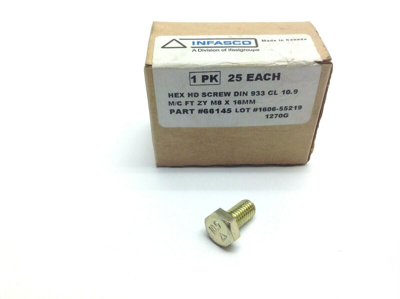 Infasco M/C FT ZY M8 X 16MM Hex HD Screw 66145 BOX OF 25 - Maverick Industrial Sales