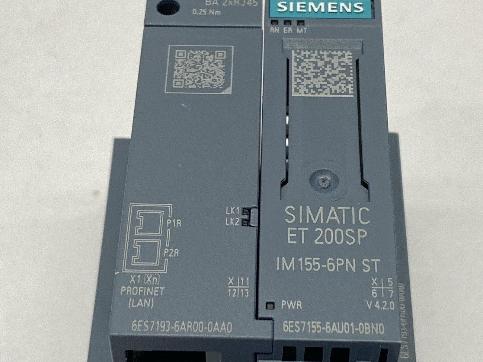 Siemens 6ES7155-6AU01-0BN0 SIMATIC ET 200SP Module w/ 6ES7193-6AR00-0AA0 - Maverick Industrial Sales