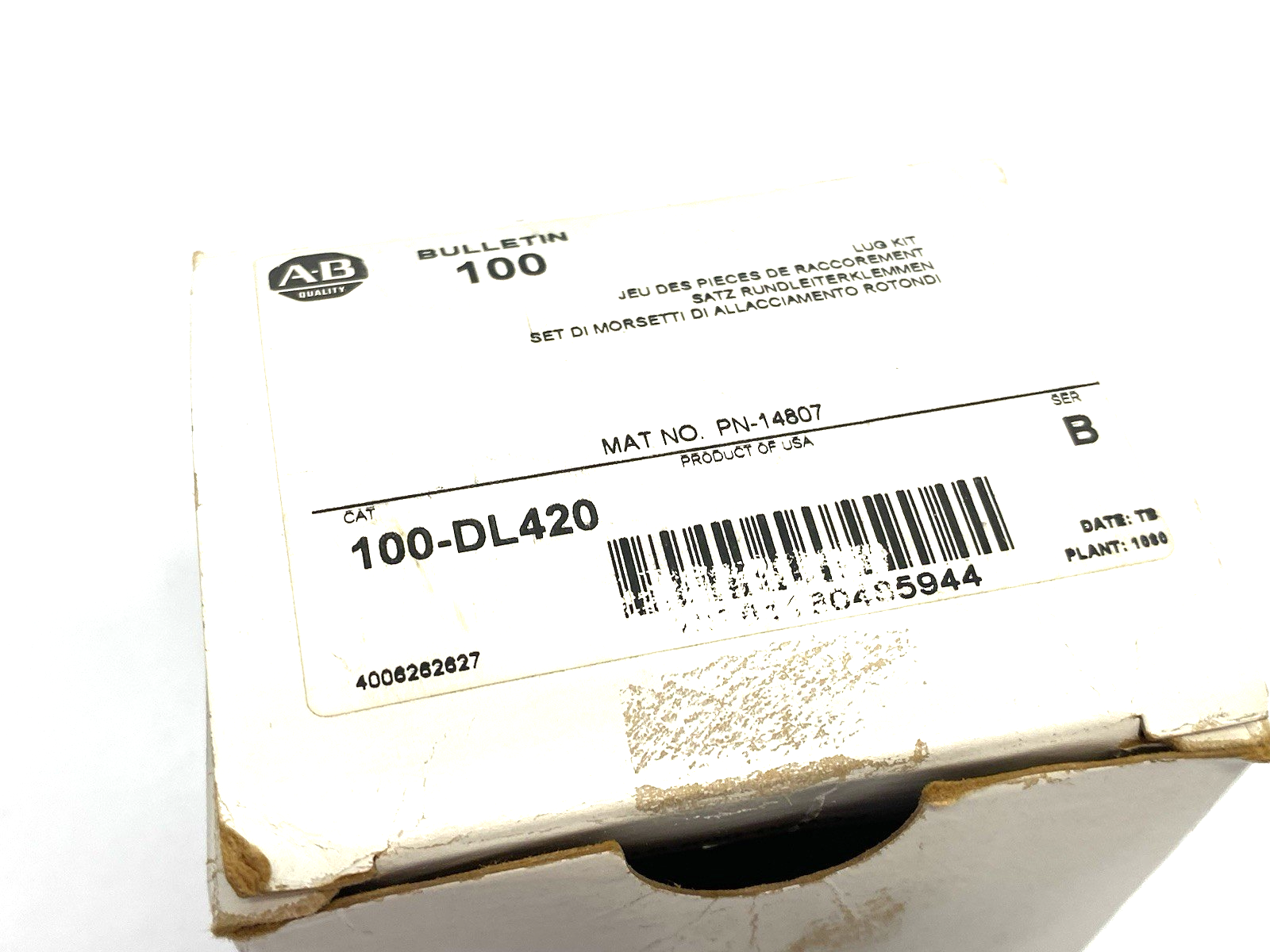 100-DL420 | Allen Bradley Ser. B Terminal Lug Kit BOX OF 3 - New – Open box - Maverick Industrial Sales