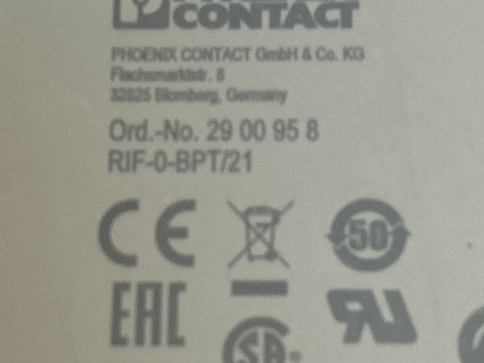 Phoenix Contact RIF-0-RPT-24DC/21 Relay Module 24VDC SPDT DIN Rail 2903370 - Maverick Industrial Sales