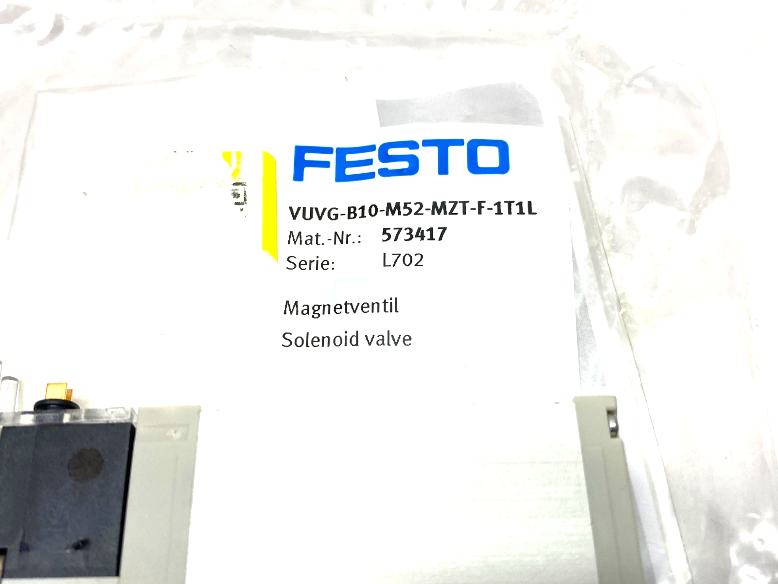 Festo VUVG-B10-M52-MZT-F-1T1L Solenoid Valve, Monostable, 5/2-Way 573417 - Maverick Industrial Sales