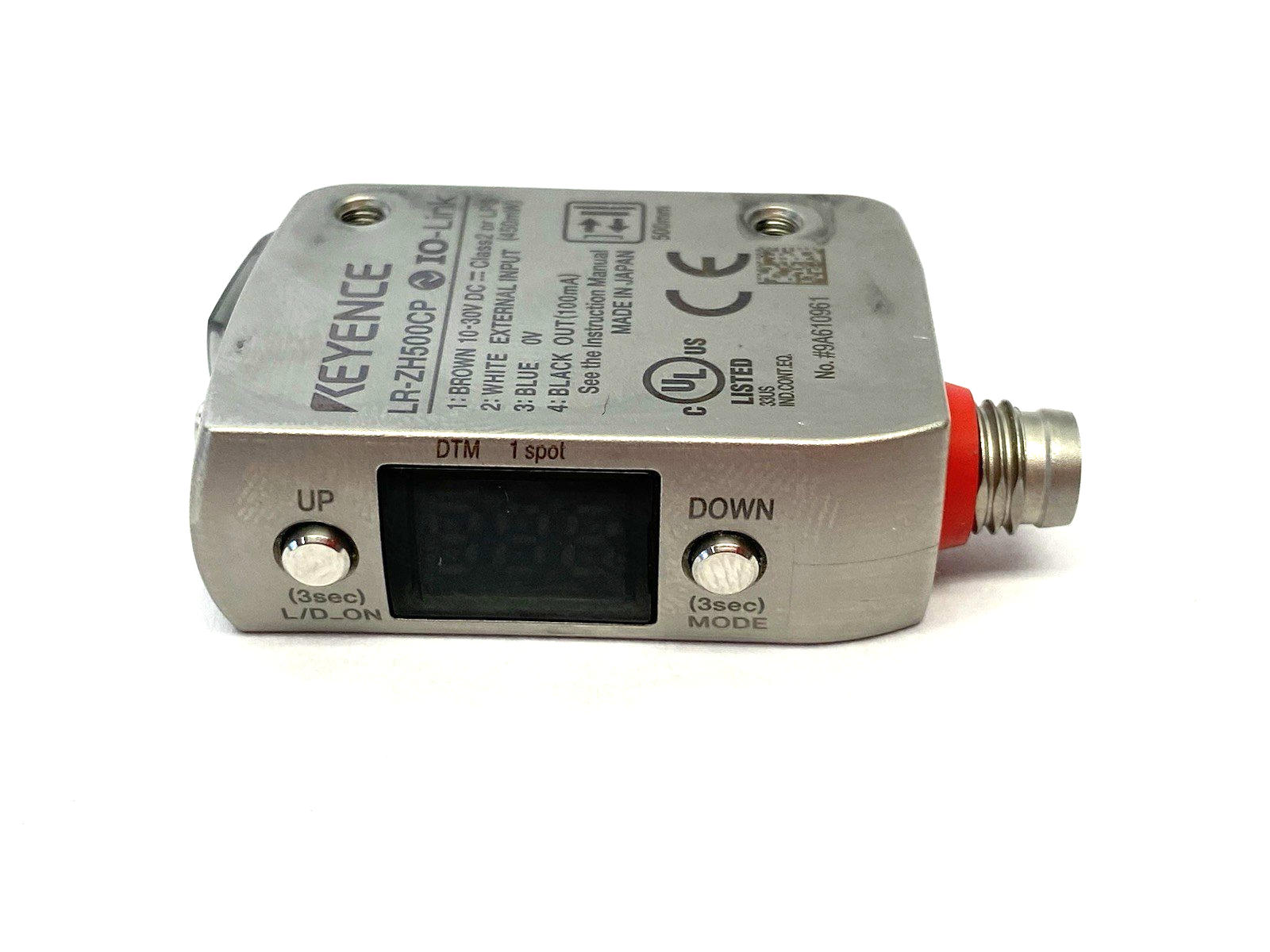 LR-ZH500CP | Keyence Self-Contained CMOS Laser Sensor, Rectangular M8 conn. 500mm - Used - Maverick Industrial Sales