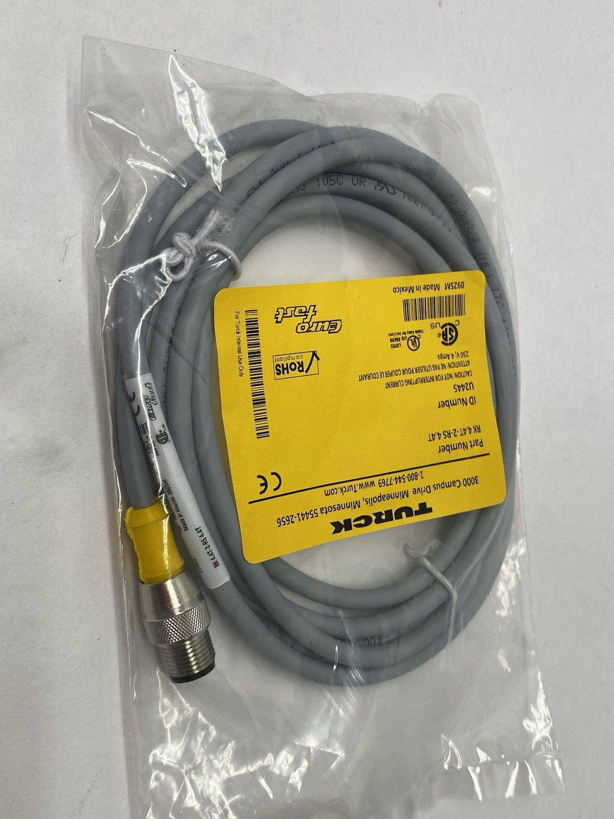 RK 4.4T-2-RS 4.4T | Turck Eurofast Sensor/Actuator Extension Cable U2445 - New - Maverick Industrial Sales