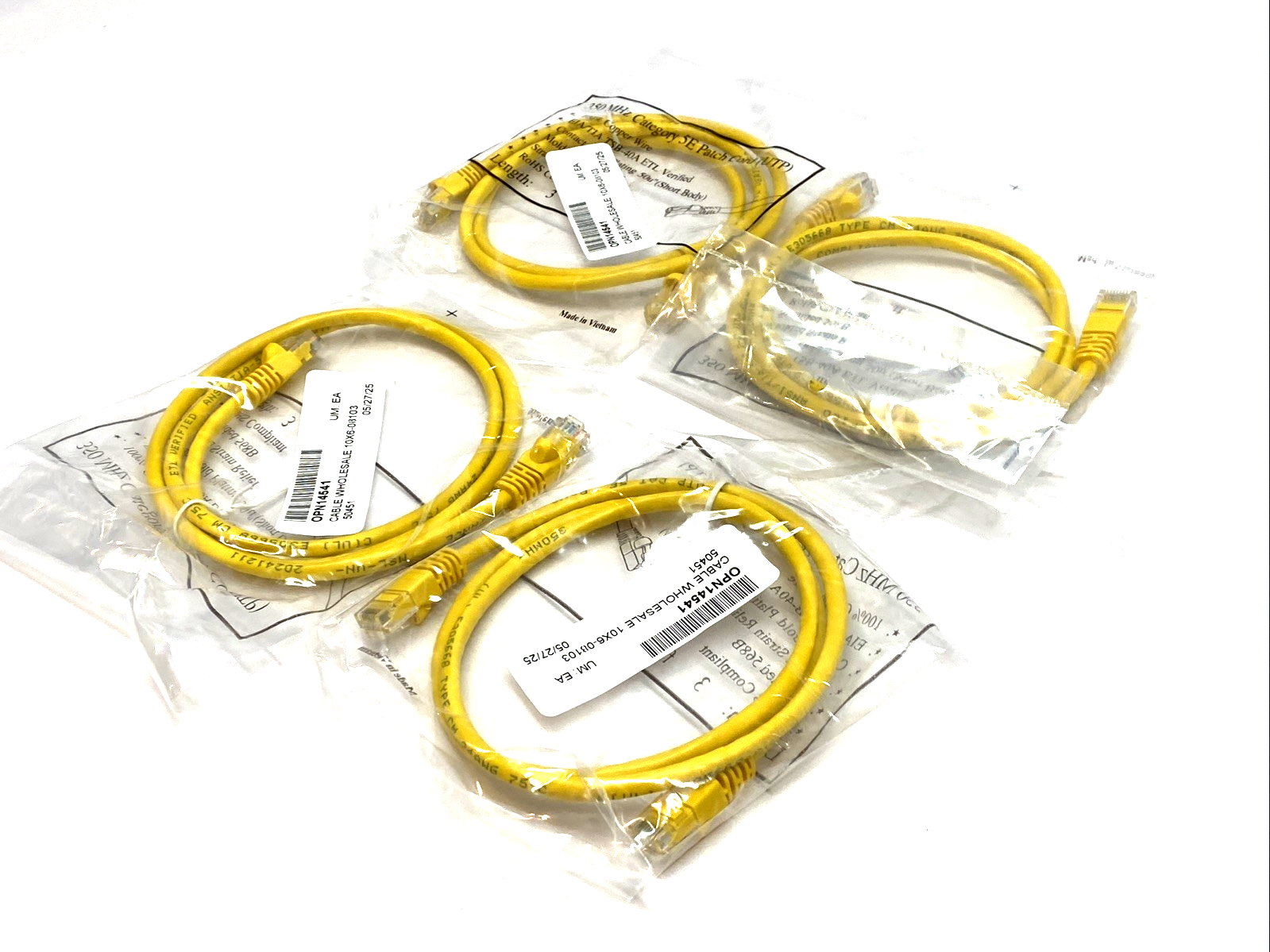 Cat5e E305668 24 AWG 350MHz UTP Type CM Cable LOT OF 4 - Maverick Industrial Sales