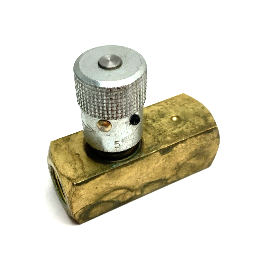 F600B | Parker Colorflow Brass In-line Flow Control Valve 2000psi - Used - Maverick Industrial Sales