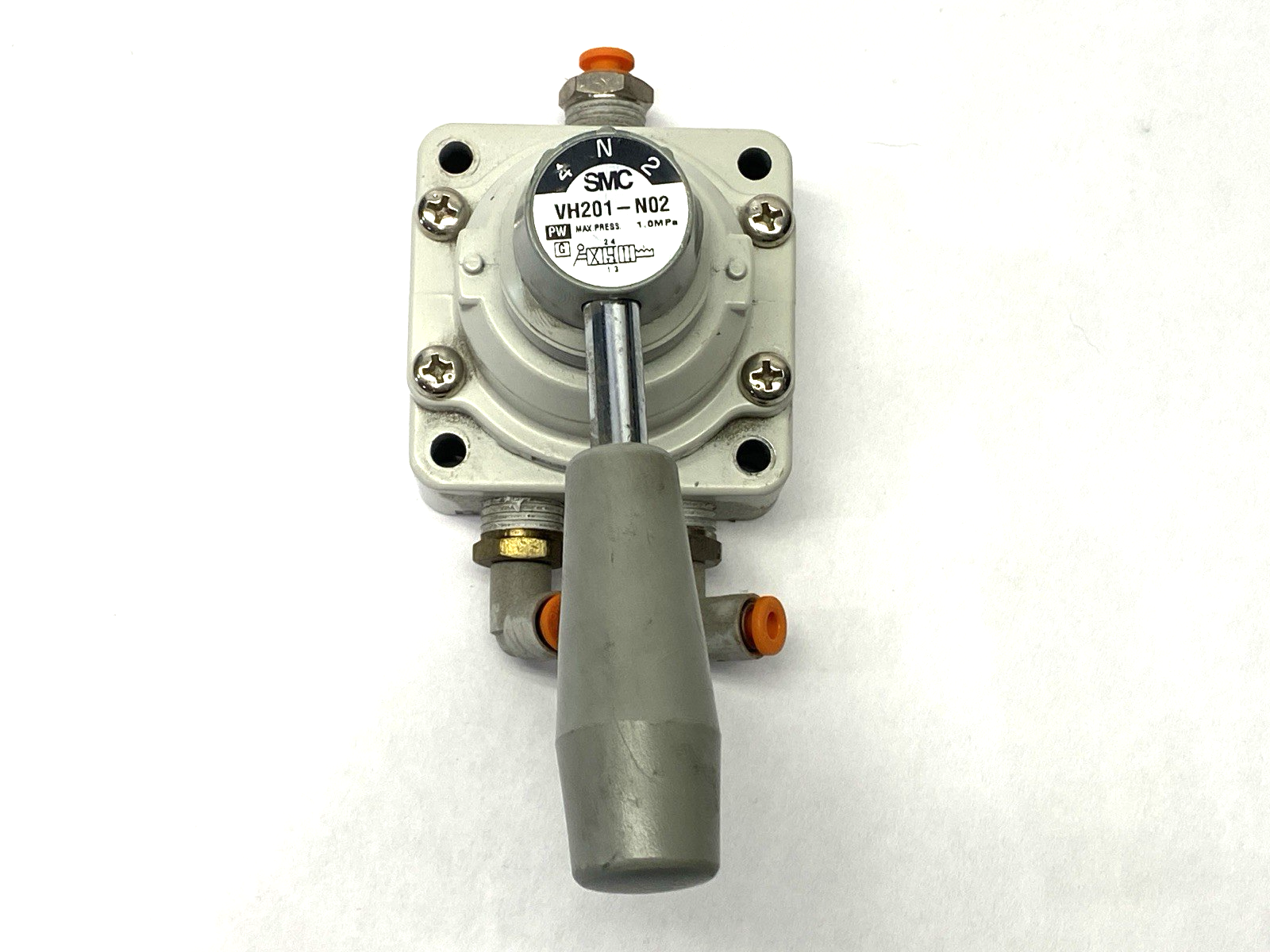 VH201-N02 | SMC Hand Valve 1/4" NPT 3‑Position Rotary Lever - Used - Maverick Industrial Sales