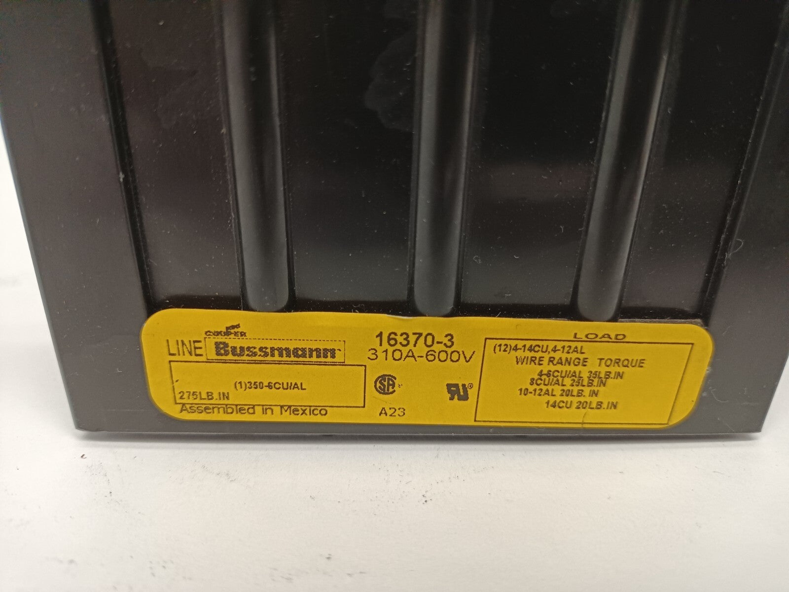 Bussmann 16370-3 Power Distribution Block 310A 600V - Maverick Industrial Sales