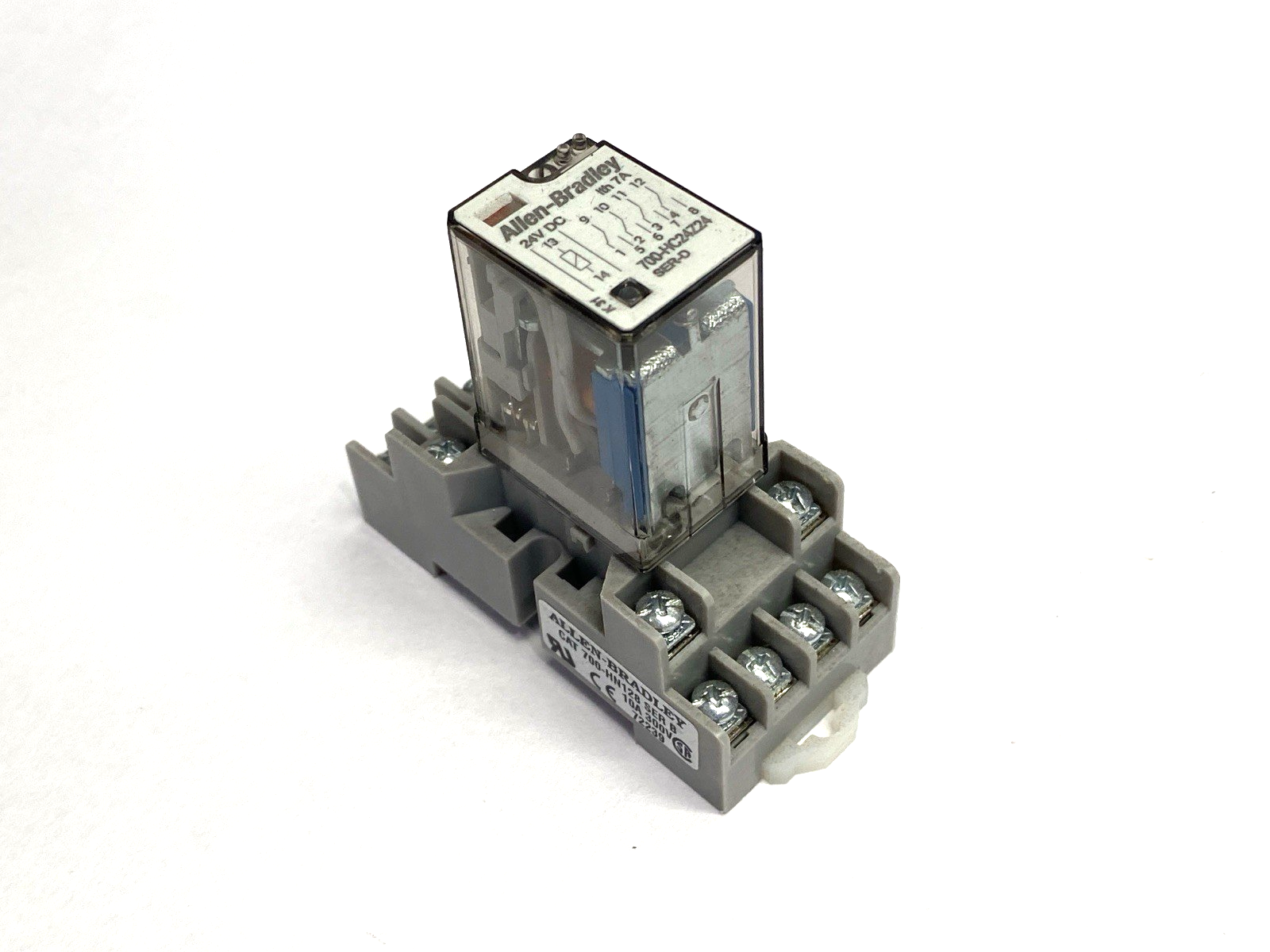 Allen Bradley 700-HC24Z24 Ser. D Ice Cube Relay 24VDC w/ 700-HN128 Ser. B Base - Maverick Industrial Sales