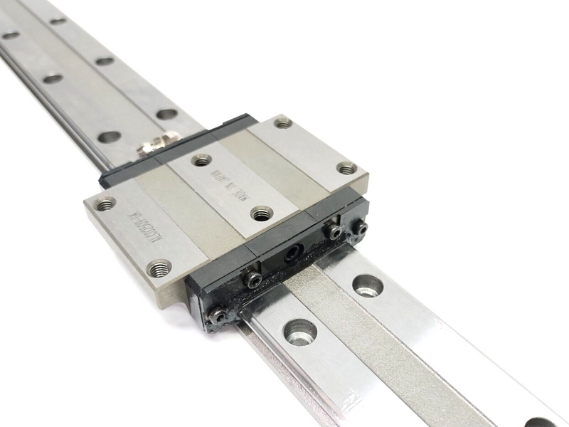 THK HRW21CA2UU+530L Linear Guide Rail Assembly, 530mm Long, Wide Rail, 2 Blocks - Maverick Industrial Sales