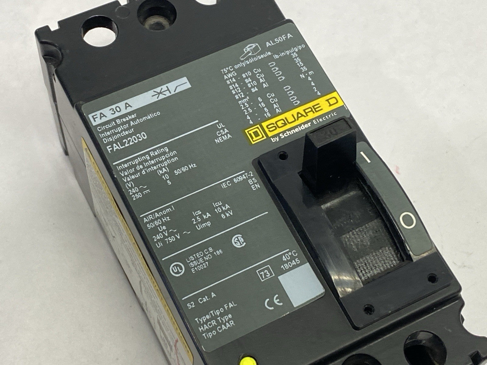 Schneider Electric FAL22030 Square D Circuit Breaker 2 Pole 30A 240V - Maverick Industrial Sales