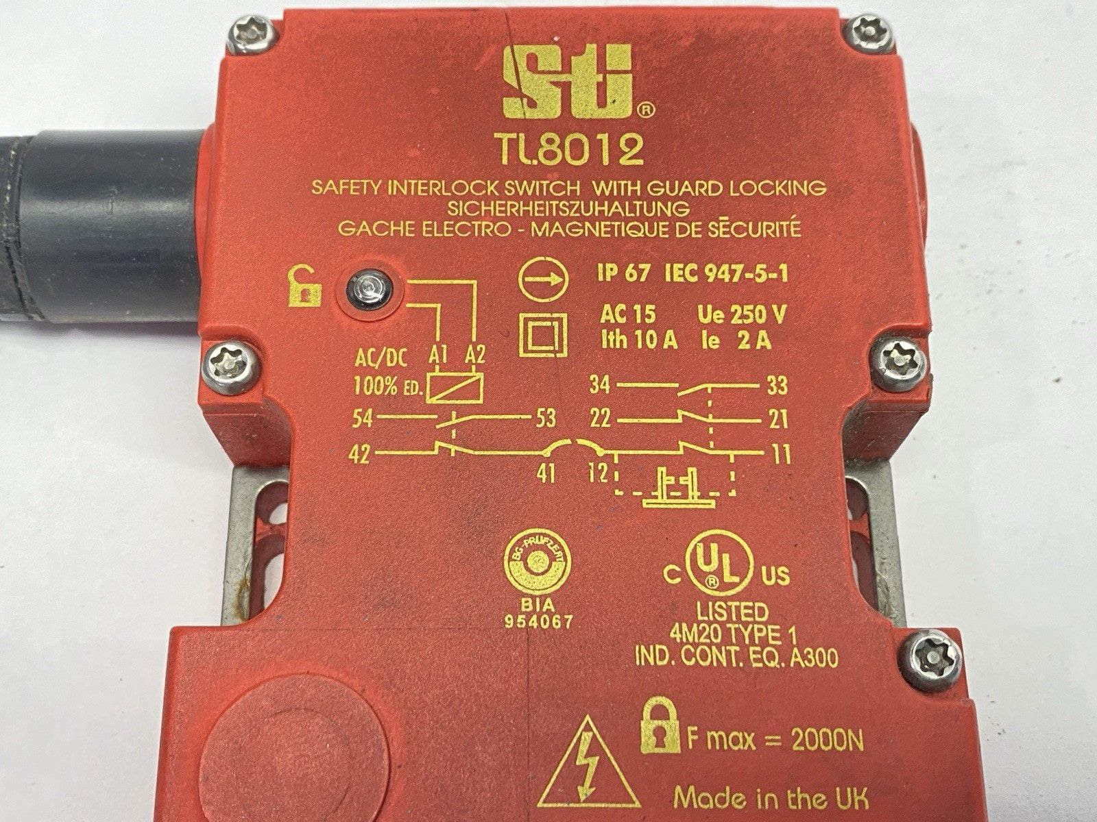 STI 44521-1040 T2007 Safety Switch Interlock CUT CORD - Maverick Industrial Sales