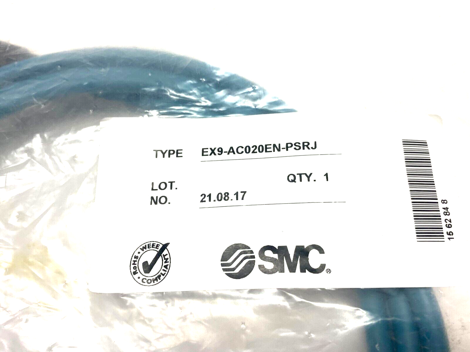 SMC EX9-AC020EN-PSRJ Serial Communication Cable M12 4-Pin Male to RJ45, 2m - Maverick Industrial Sales