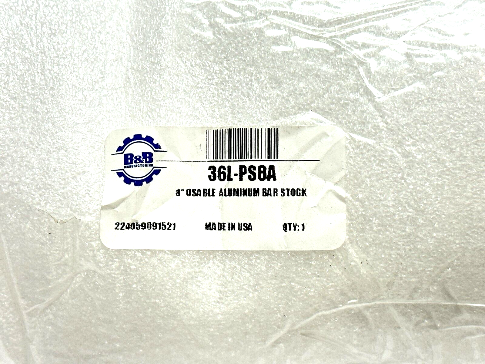 B & B Manufacturing 36L-PS8A Timing Pulley Stock 8 Inch Usable Length - Maverick Industrial Sales
