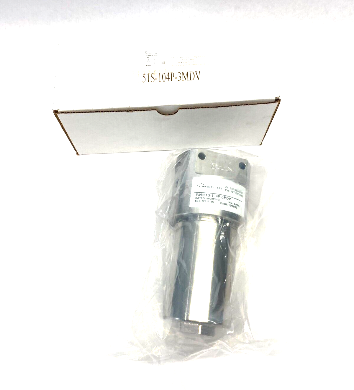 Chase Filters 51S-104P-3MDV T-Type Ultra High Pressure Filter 6000PSIG - Maverick Industrial Sales