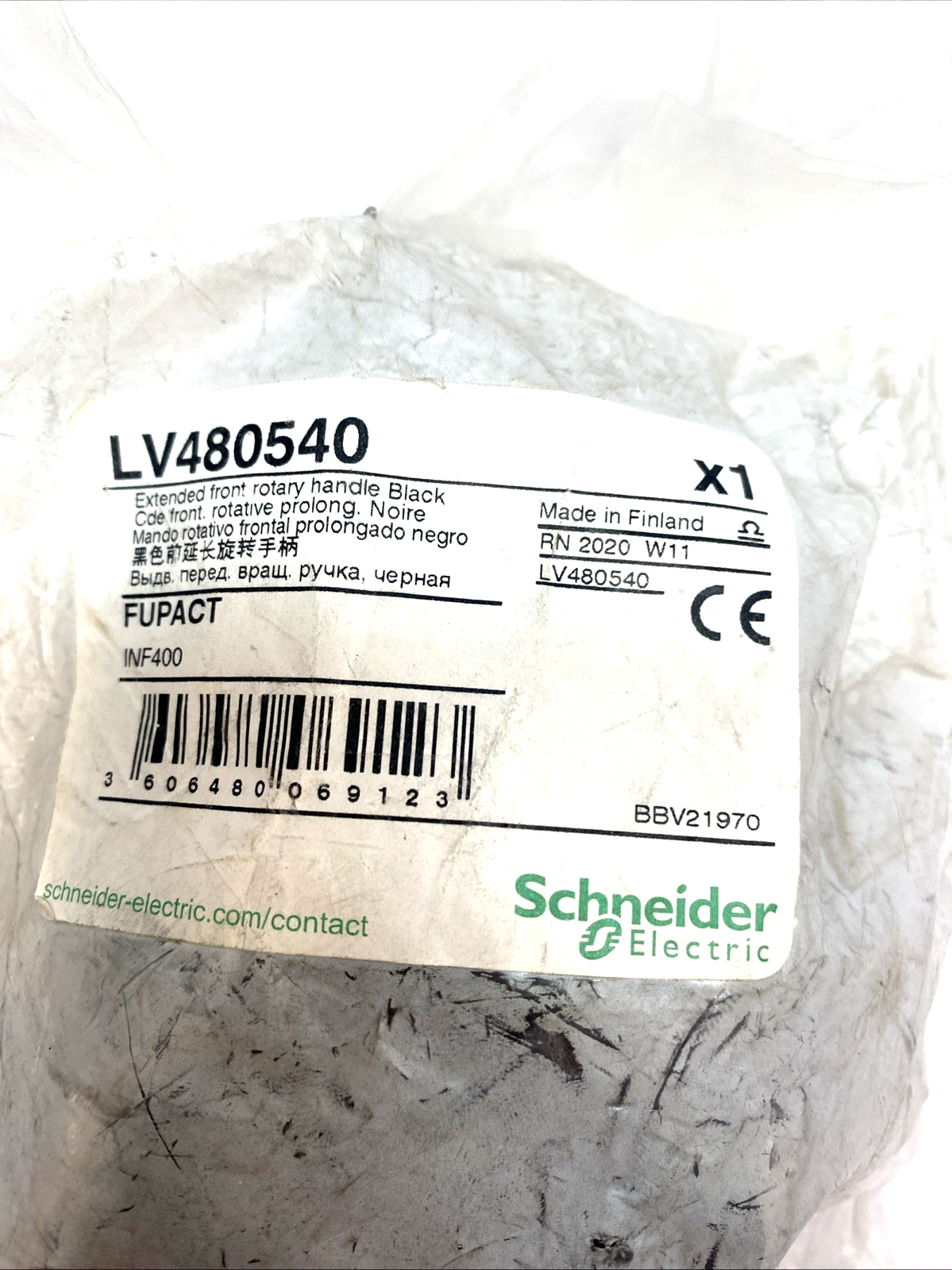 Schneider Electric LV480540 Extended front control rotary handle INF400 - Maverick Industrial Sales