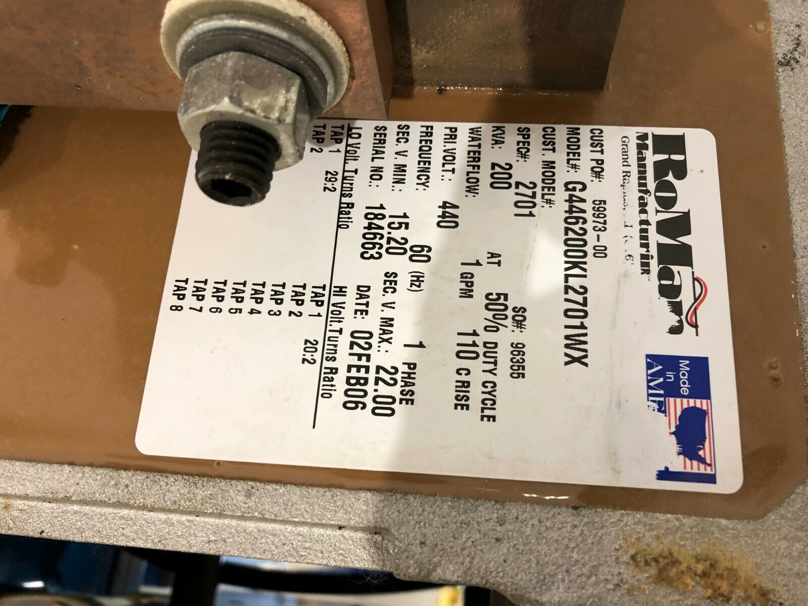 Medar Medweld 3000s AC Welding Control, WTC 3015, RoMan 200 KVA Transformer - Maverick Industrial Sales