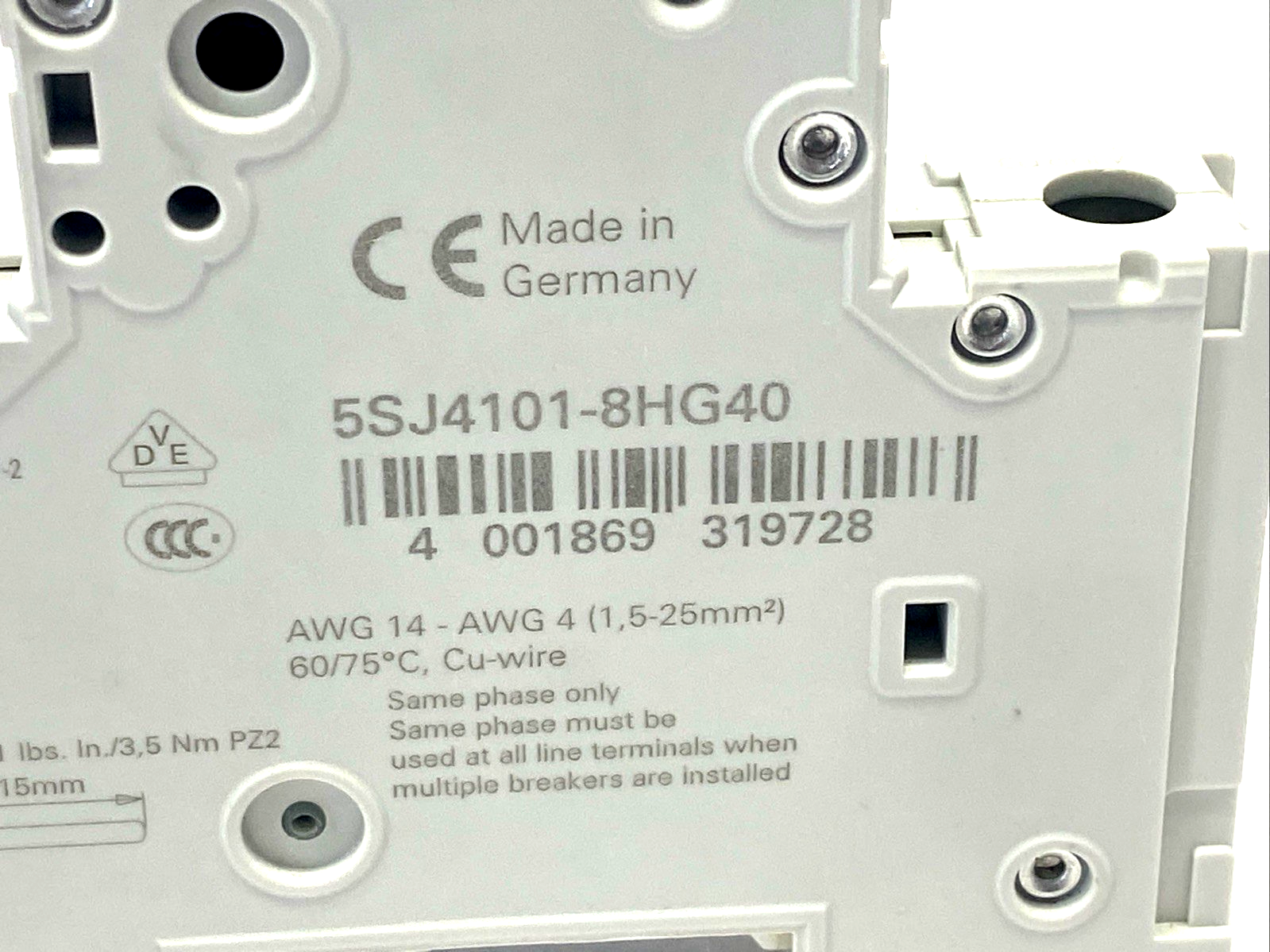 Siemens 5SJ4101-8HG40 Miniature Circuit Breaker 240V 14kA 1P 1A - Maverick Industrial Sales