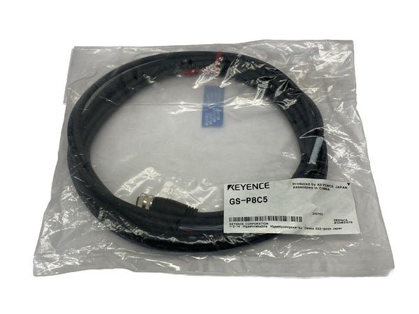 Keyence GS-P8C5 M12 Connector Type Extension Cable Standard Type 8-Pin 5 m - Maverick Industrial Sales