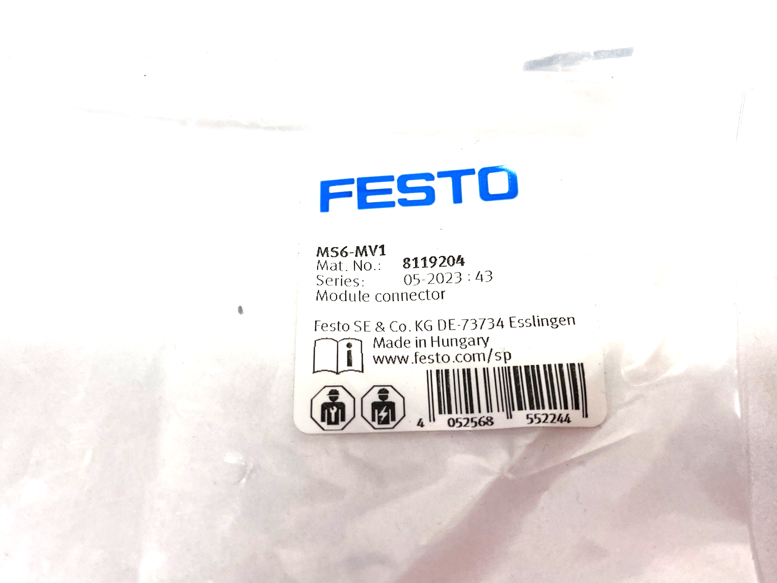 Festo MS6-MV1 Module Connector Bracket Kit 9119204 LOT OF 3 - Maverick Industrial Sales