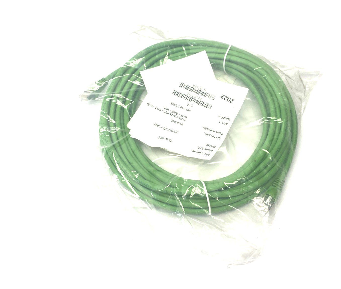 Beckhoff ZK1090-9191-0100 Ethernet/EtherCAT Patch Cable 10m 2 x RJ45 062841 - Maverick Industrial Sales