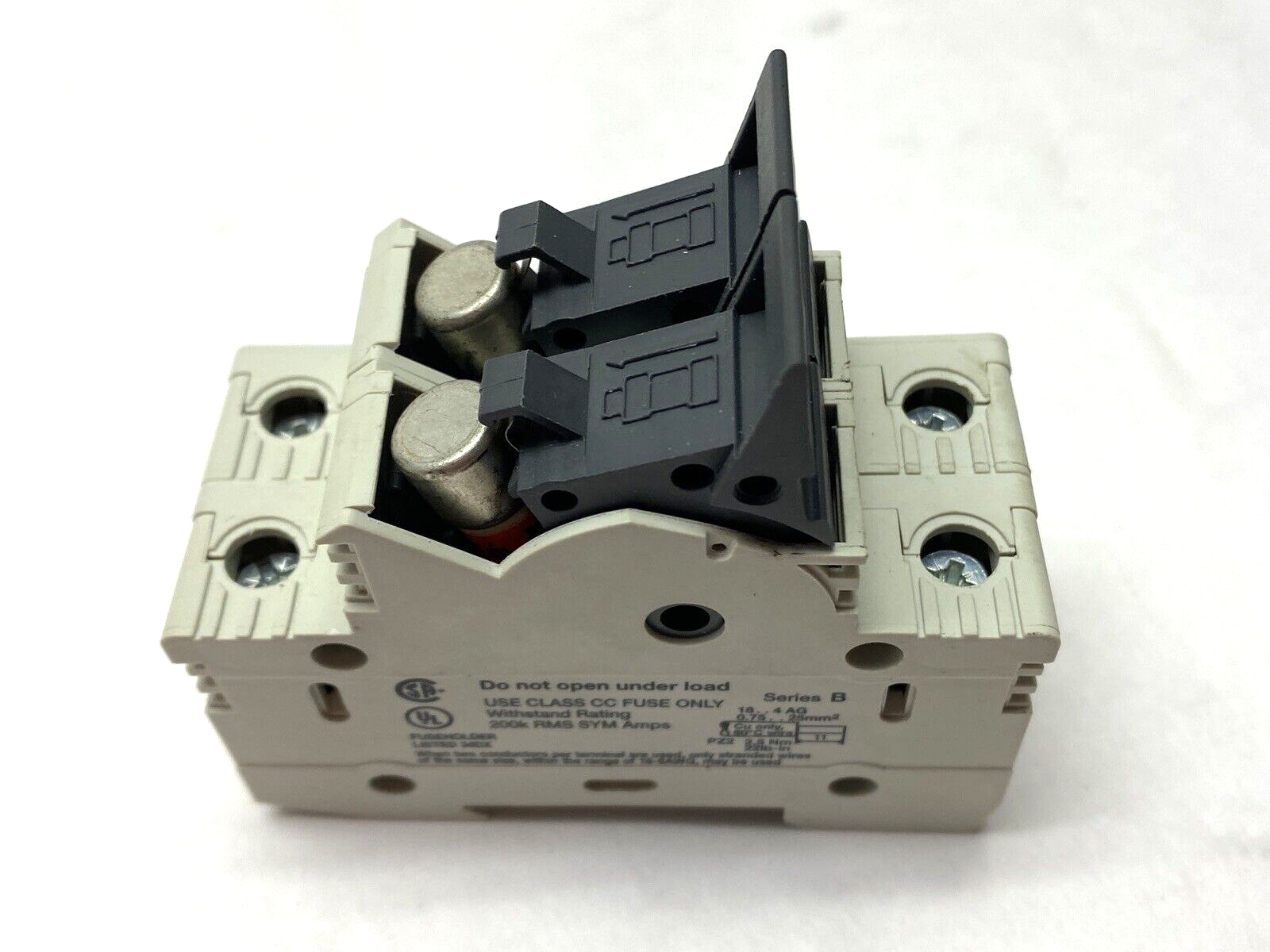 Allen Bradley 1492-FB2C30-L Fuse Holder 2-Pole 30A 600V w/ 2x Amp-Trap ATQR10 - Maverick Industrial Sales