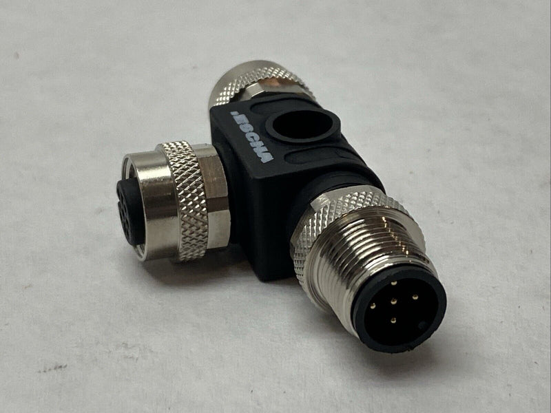 Escha 6030664 T-Connector M12 2x Female 1x Male 5-Pin - Maverick Industrial Sales