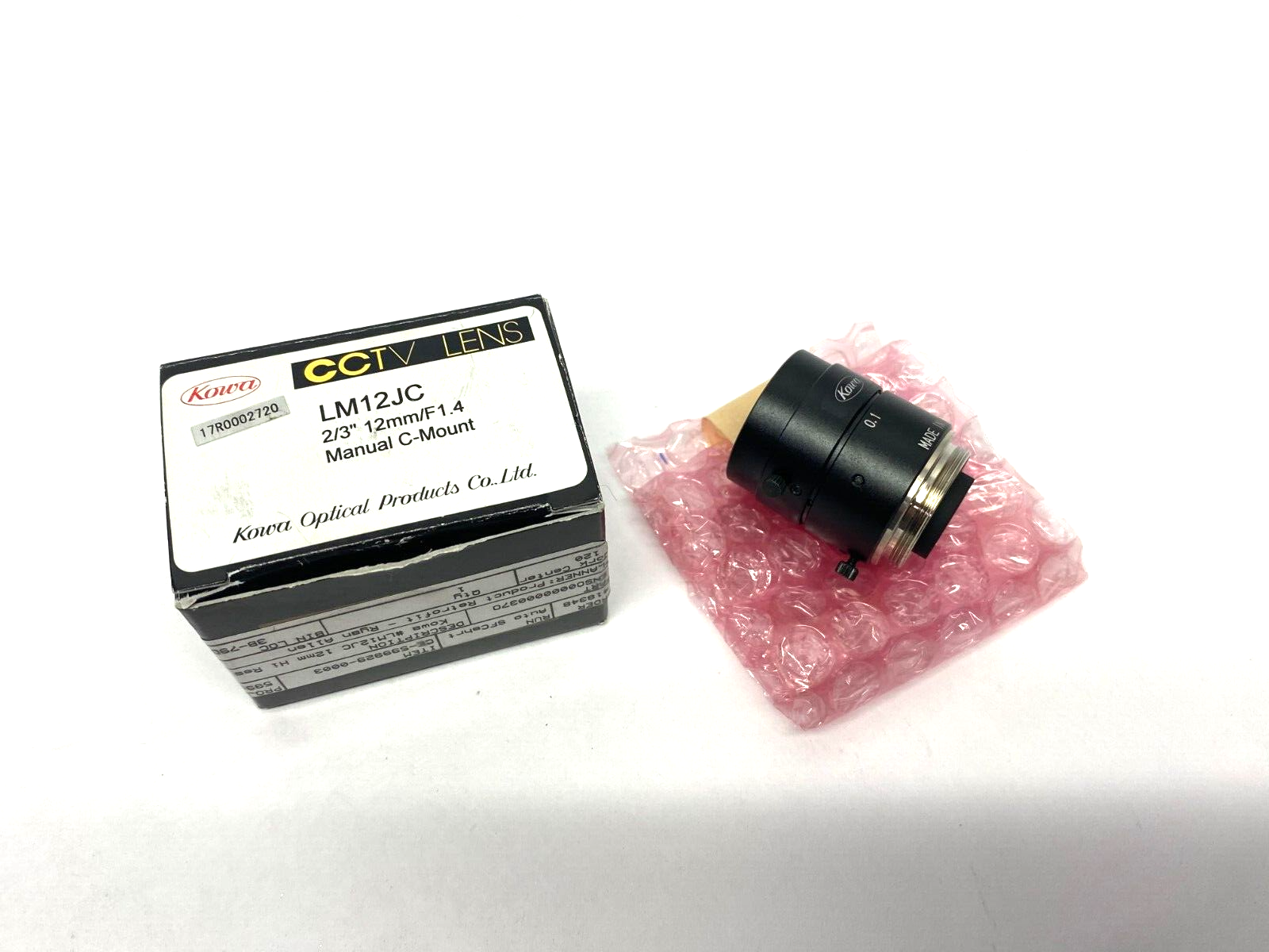 Kowa Optical LM12JC Manual C-Mount Fixed Lens 2/3" 12mm/F1.4 - Maverick Industrial Sales