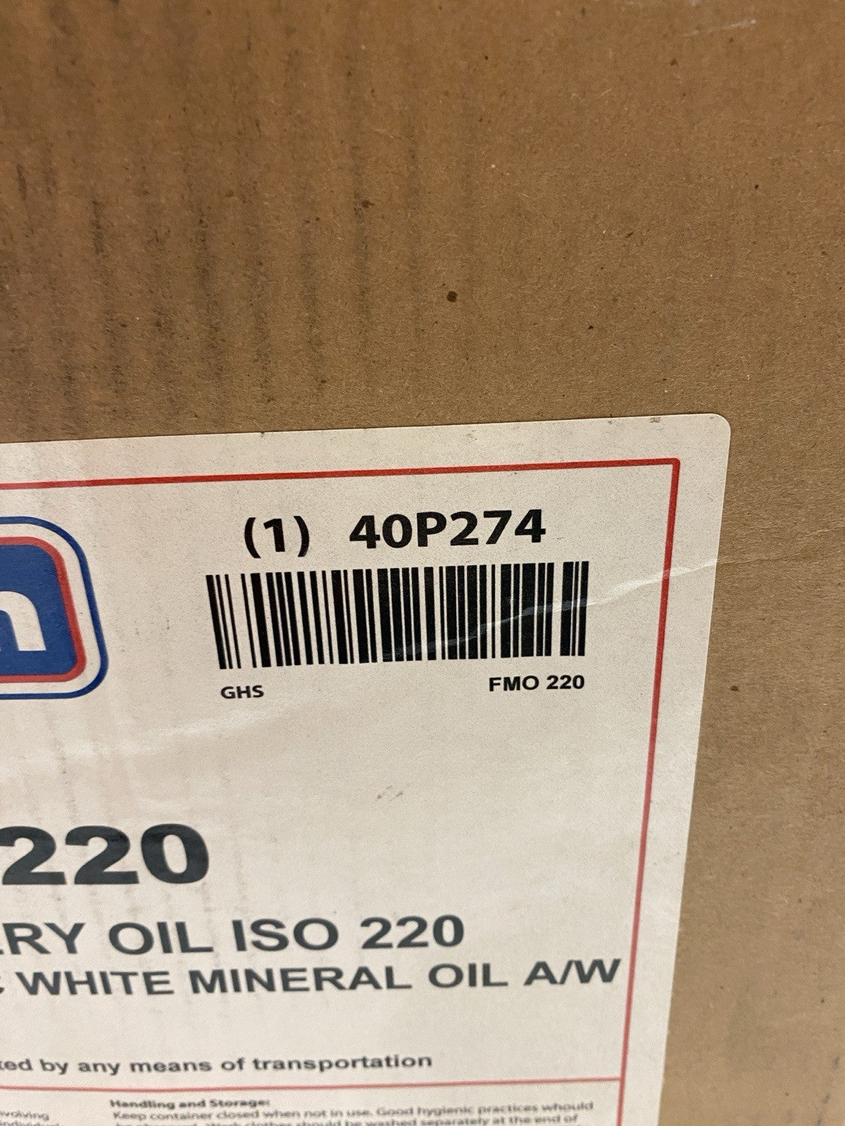 Petrochem 40P274 Foodsafe FMO 220 Food Machinery Oil ISO 220 5 Gallons - Maverick Industrial Sales
