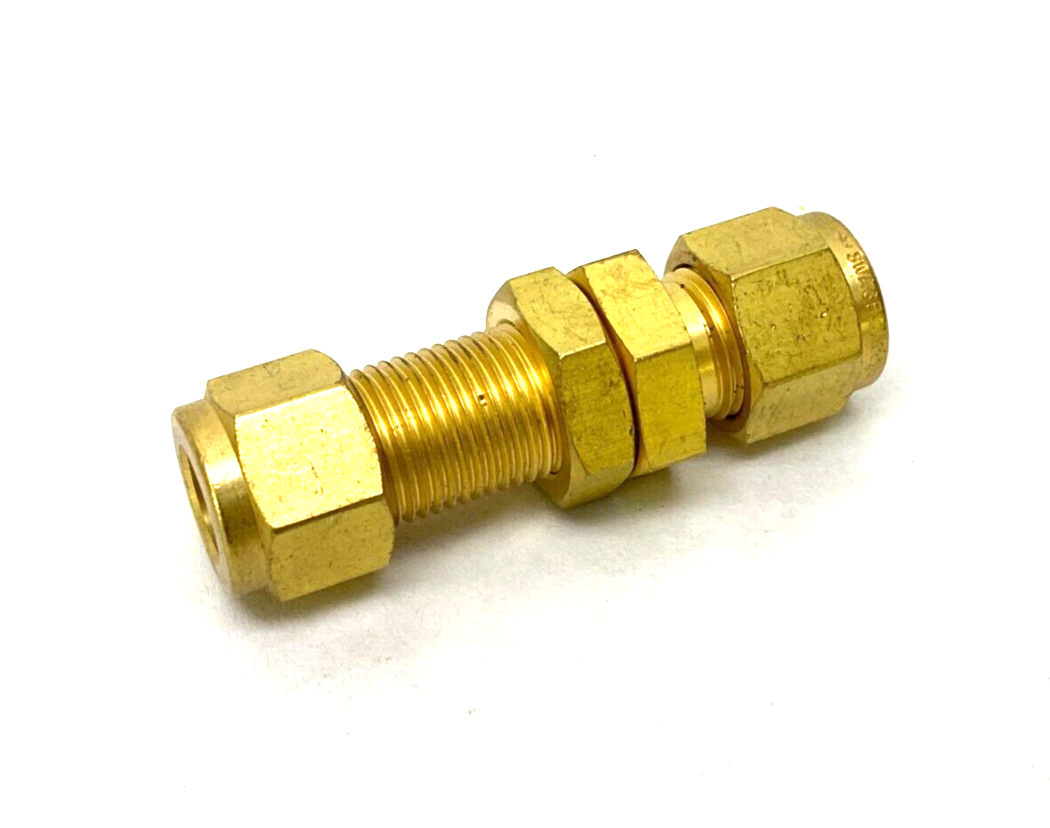 Swagelok B-600-61 Brass Bulkhead Compression Tube Fitting 3/8" Tube OD - Maverick Industrial Sales