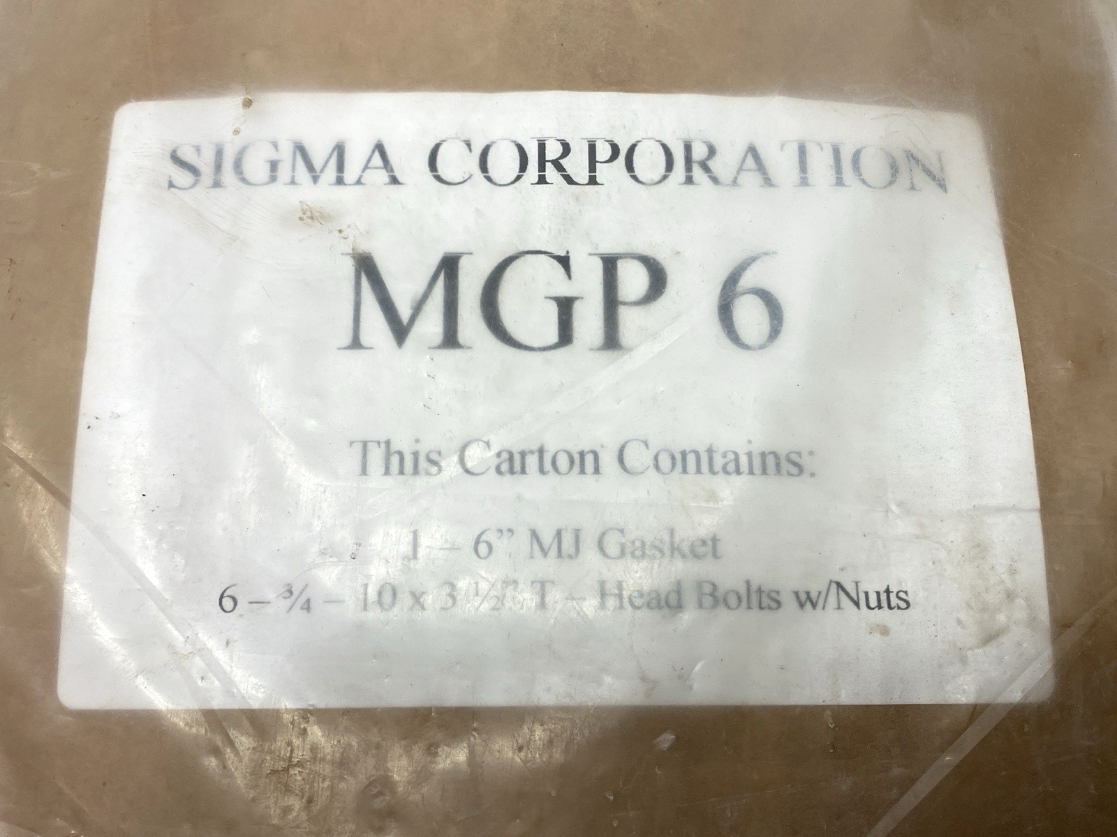 MGP 6 | Sigma Corporation Mechanical Joint Accessory Pack w/ 3/4" x 3-1/2" Bolts - New - Maverick Industrial Sales