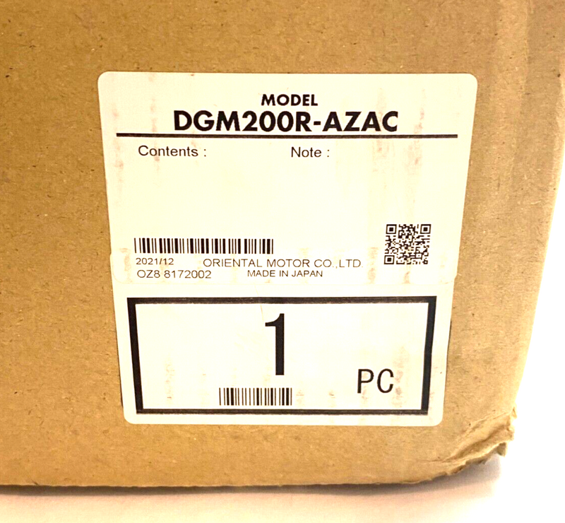 Oriental Motor DGM200R-AZAC Hollow Rotary Actuator 0.01°/Step 18:1 Gear Ratio - Maverick Industrial Sales