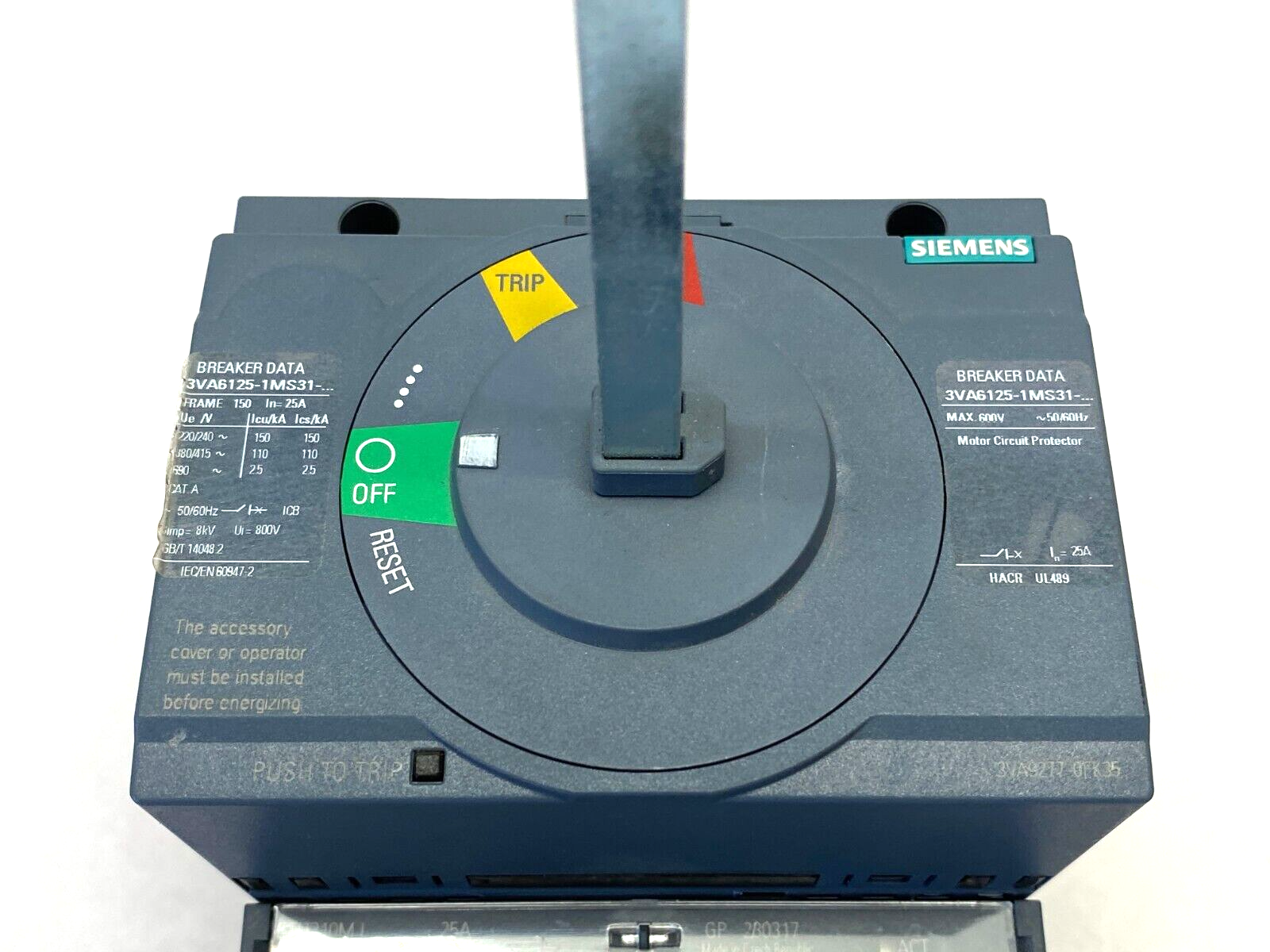 Siemens 3VA6125-1MS31-0AA0 Molded Case Circuit Breaker 3-Pole 3ZW1012-1VA20-0AA0 - Maverick Industrial Sales