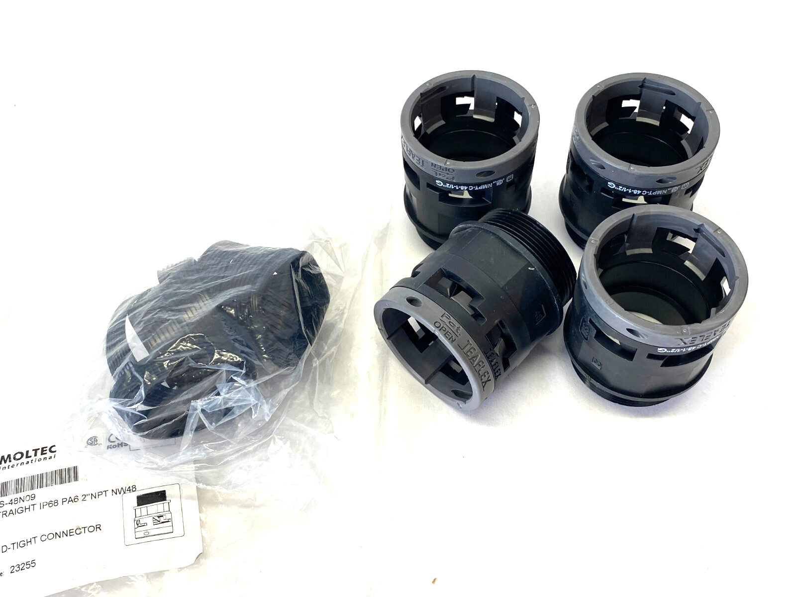 Moltec K8-M-S-48N09 Teaflex Straight KMS Male NPT Connector LOT OF 4 - Maverick Industrial Sales
