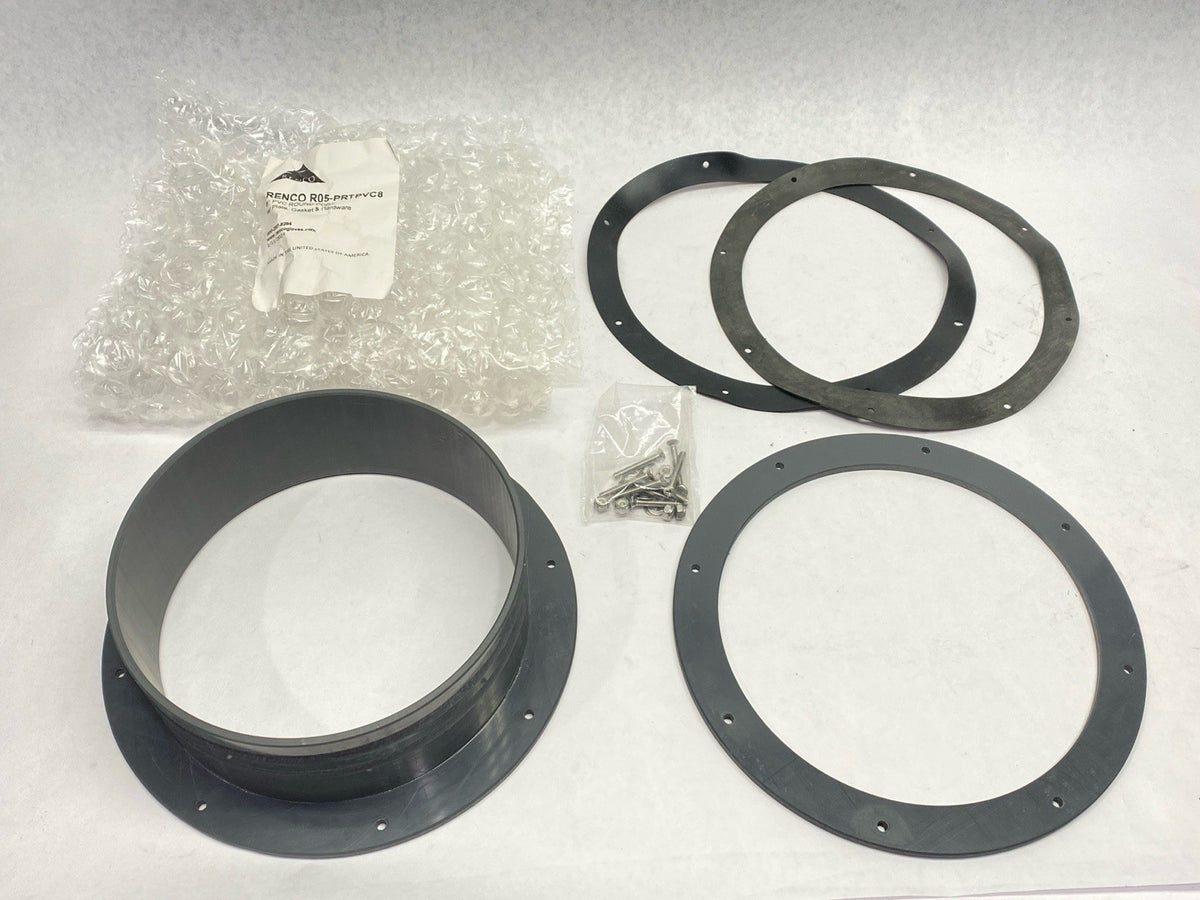 Renco R05-PRTPVC8 8" PVC Round Port w/ Plate, Gasket & Hardware - Maverick Industrial Sales