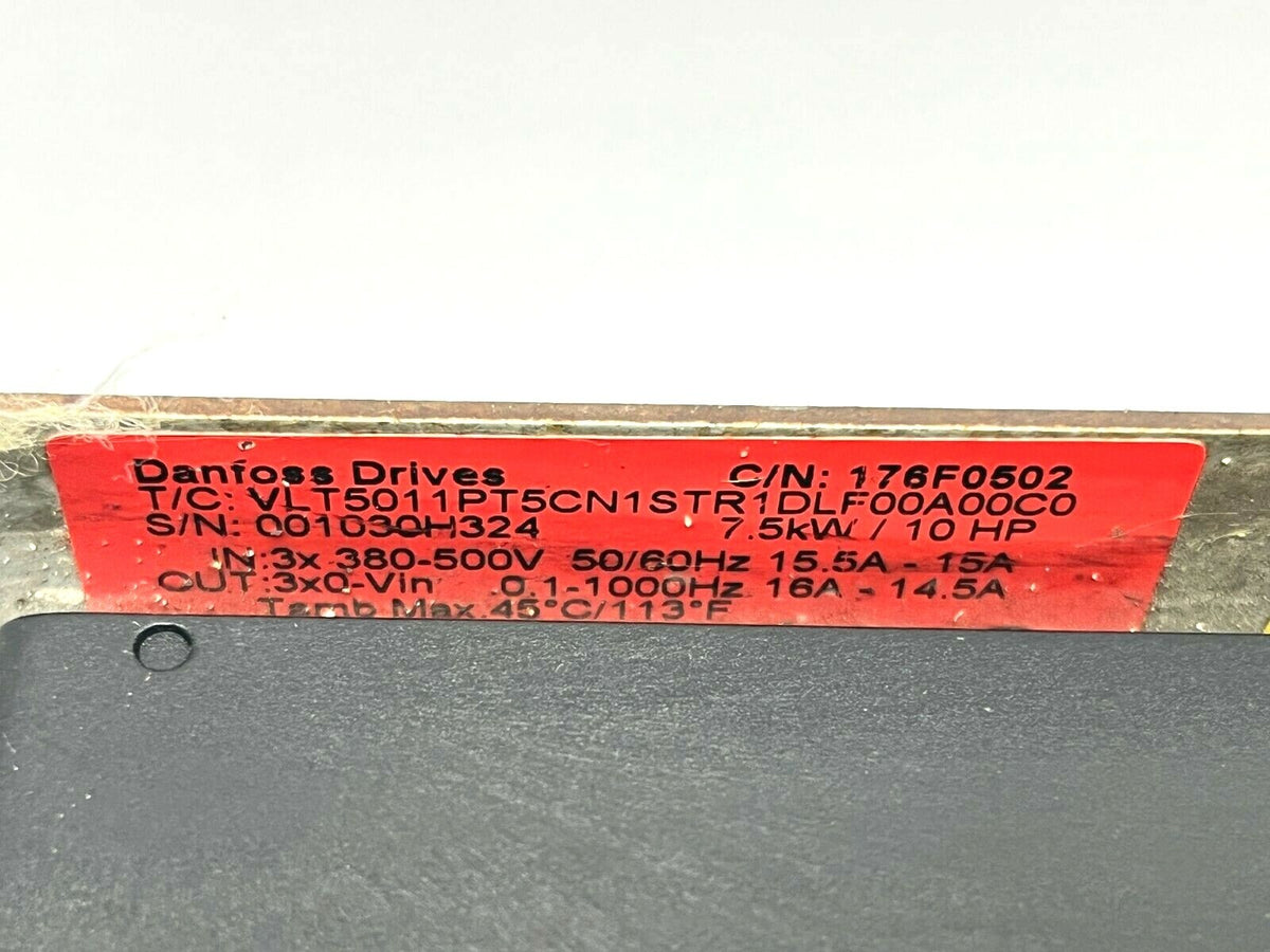 VLT5011PT5CN1STR1DLF00A00C0 | Danfoss VLT 5011 Variable Speed Drive 7.5kW 10HP - Used - Maverick Industrial Sales