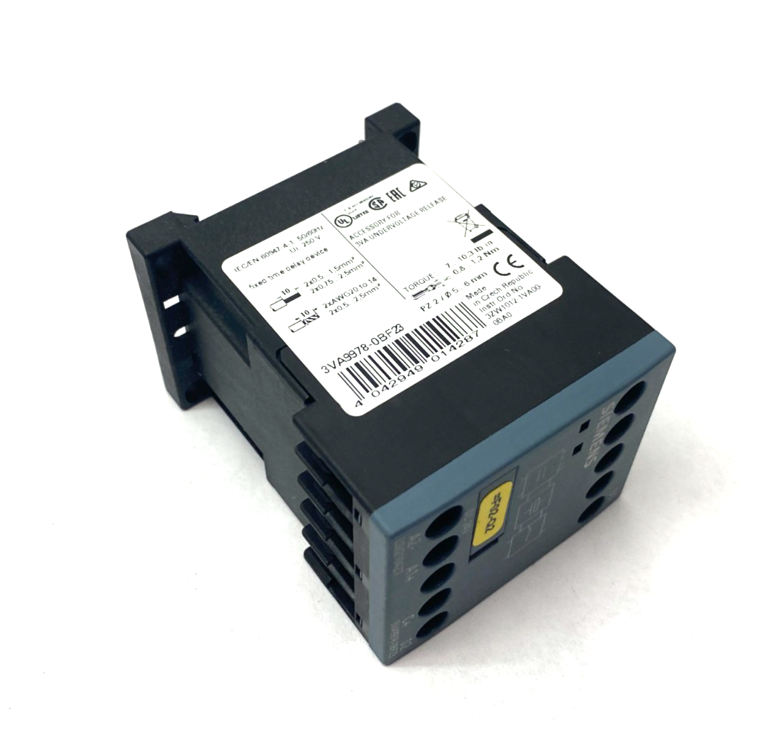 Siemens 3VA9978-0BF23 Time-Delay Device, Fixed Delay 24VDC - Maverick Industrial Sales